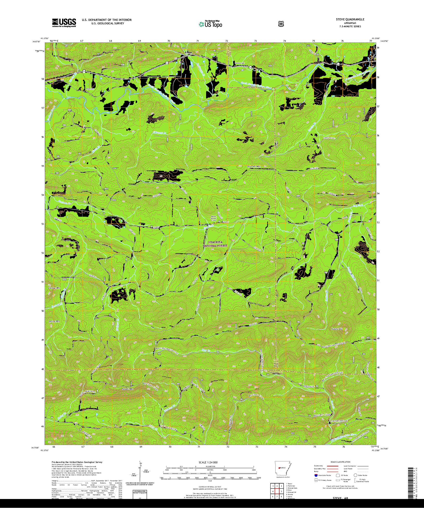 USGS US TOPO 7.5-MINUTE MAP FOR STEVE, AR 2020