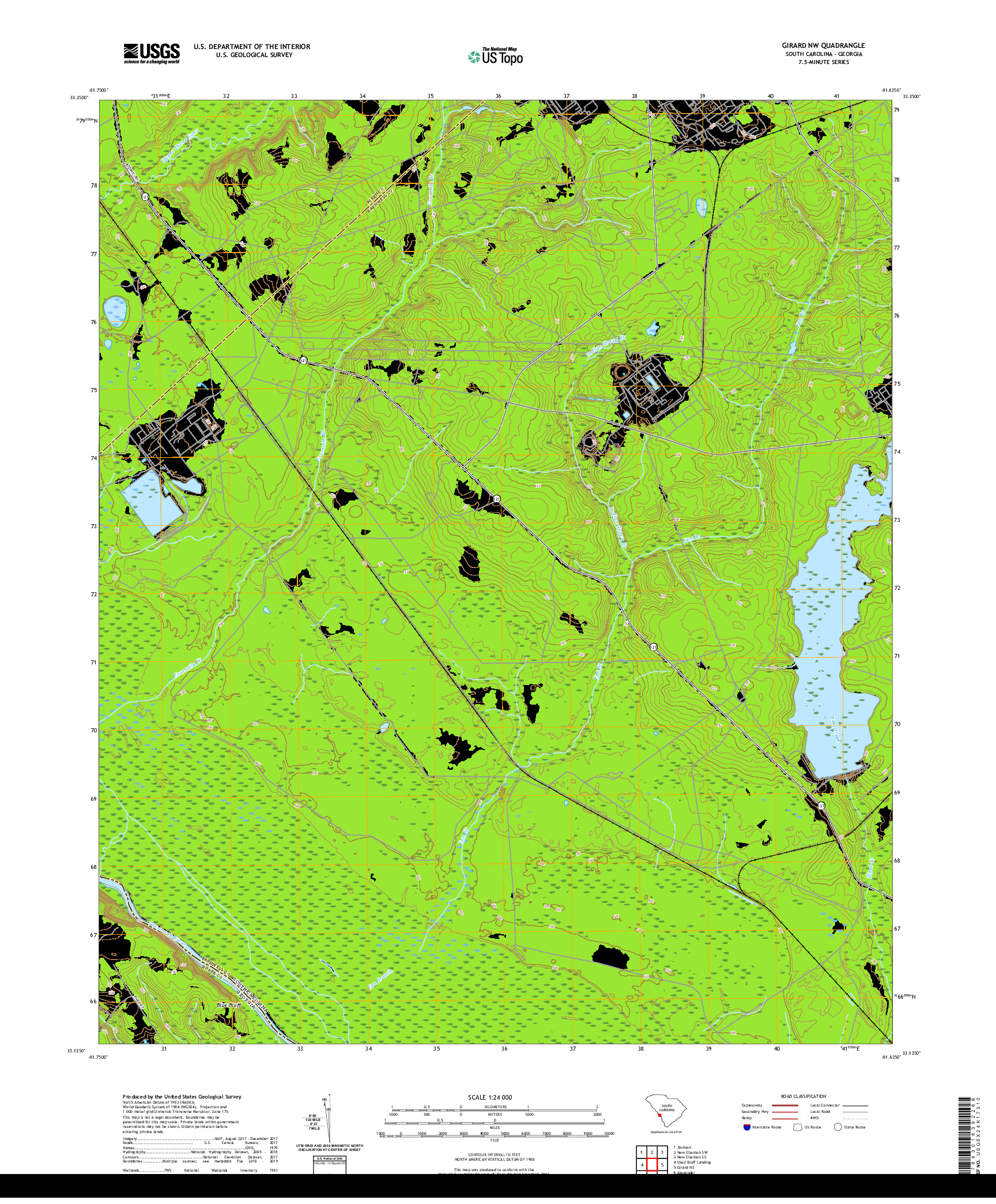 USGS US TOPO 7.5-MINUTE MAP FOR GIRARD NW, SC,GA 2020