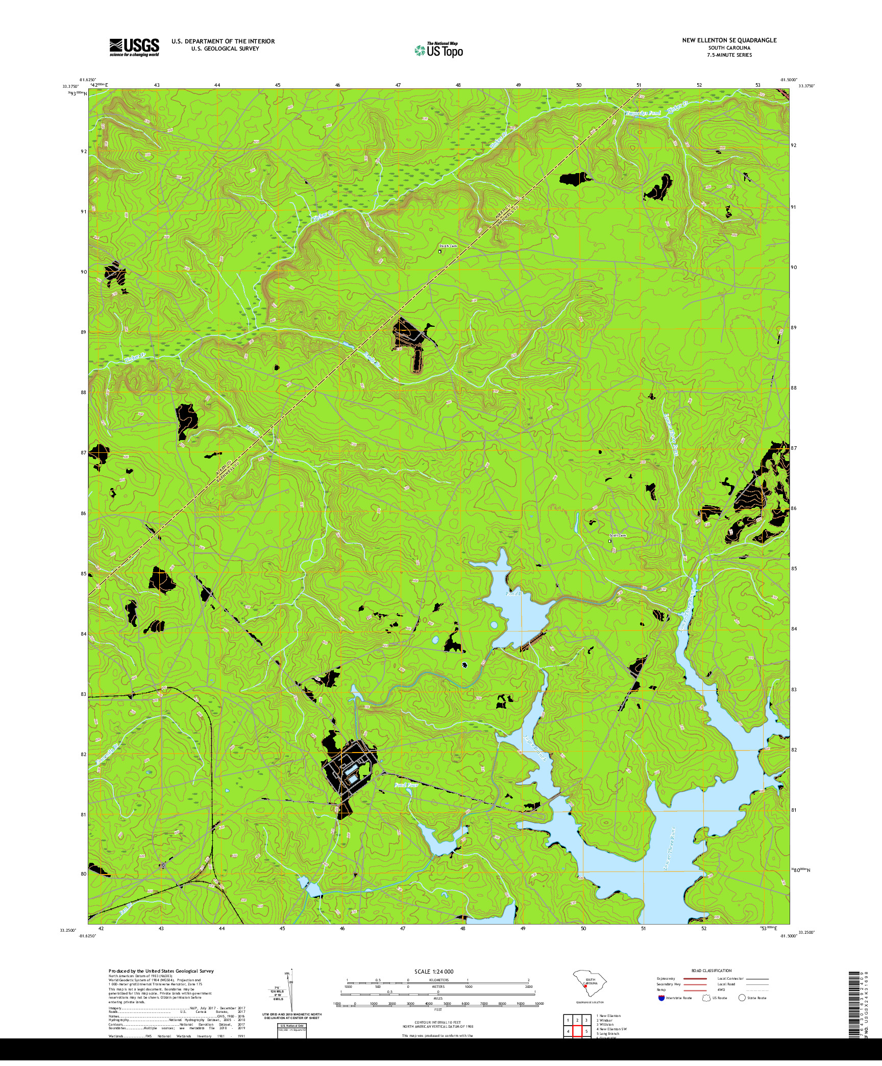 USGS US TOPO 7.5-MINUTE MAP FOR NEW ELLENTON SE, SC 2020