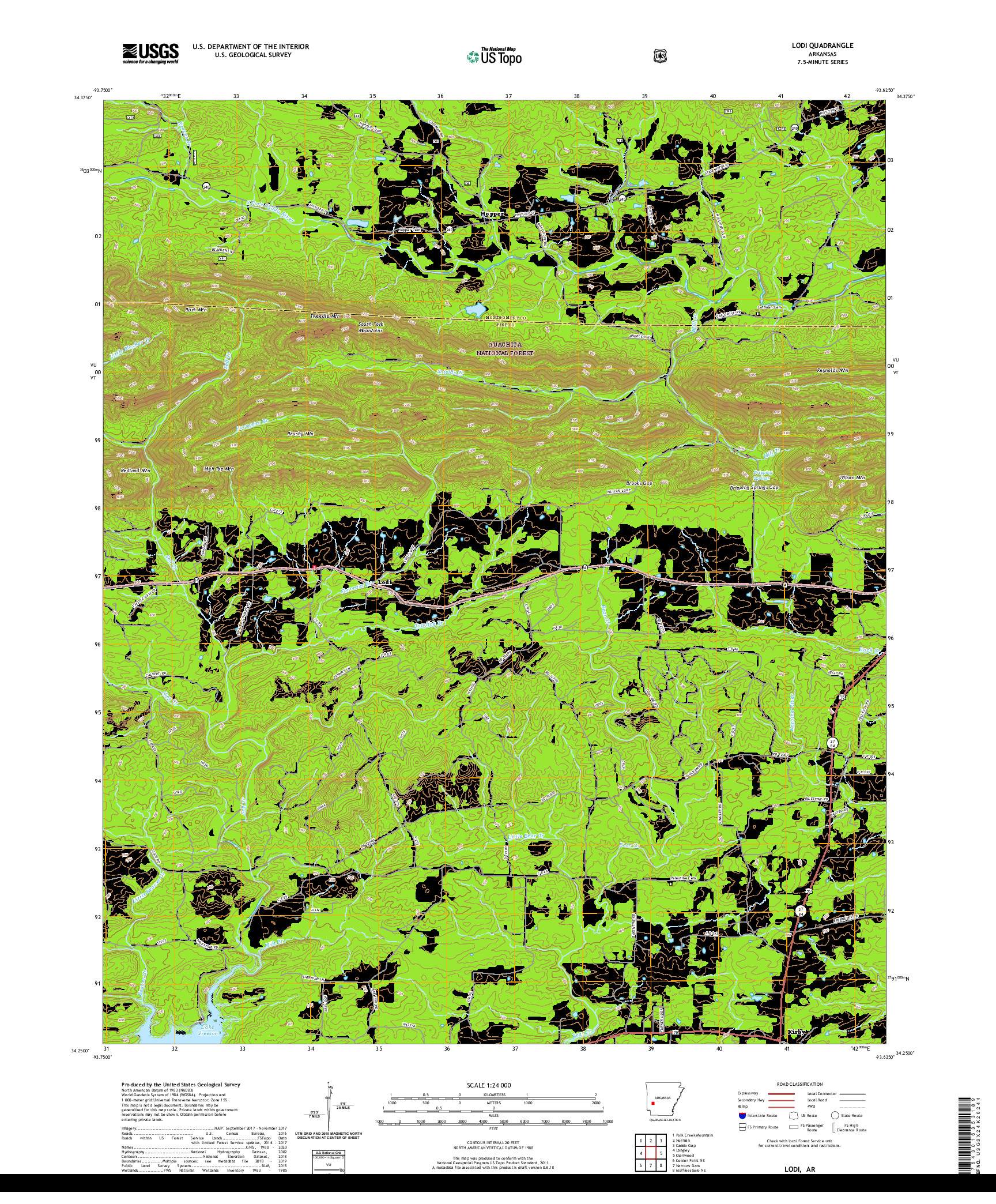 USGS US TOPO 7.5-MINUTE MAP FOR LODI, AR 2020