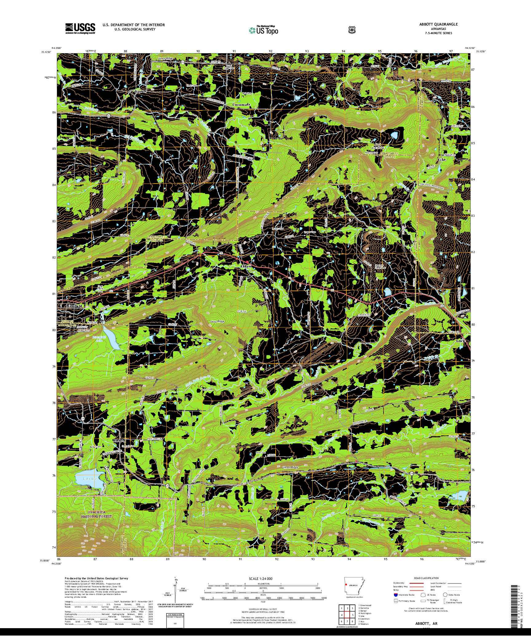 USGS US TOPO 7.5-MINUTE MAP FOR ABBOTT, AR 2020