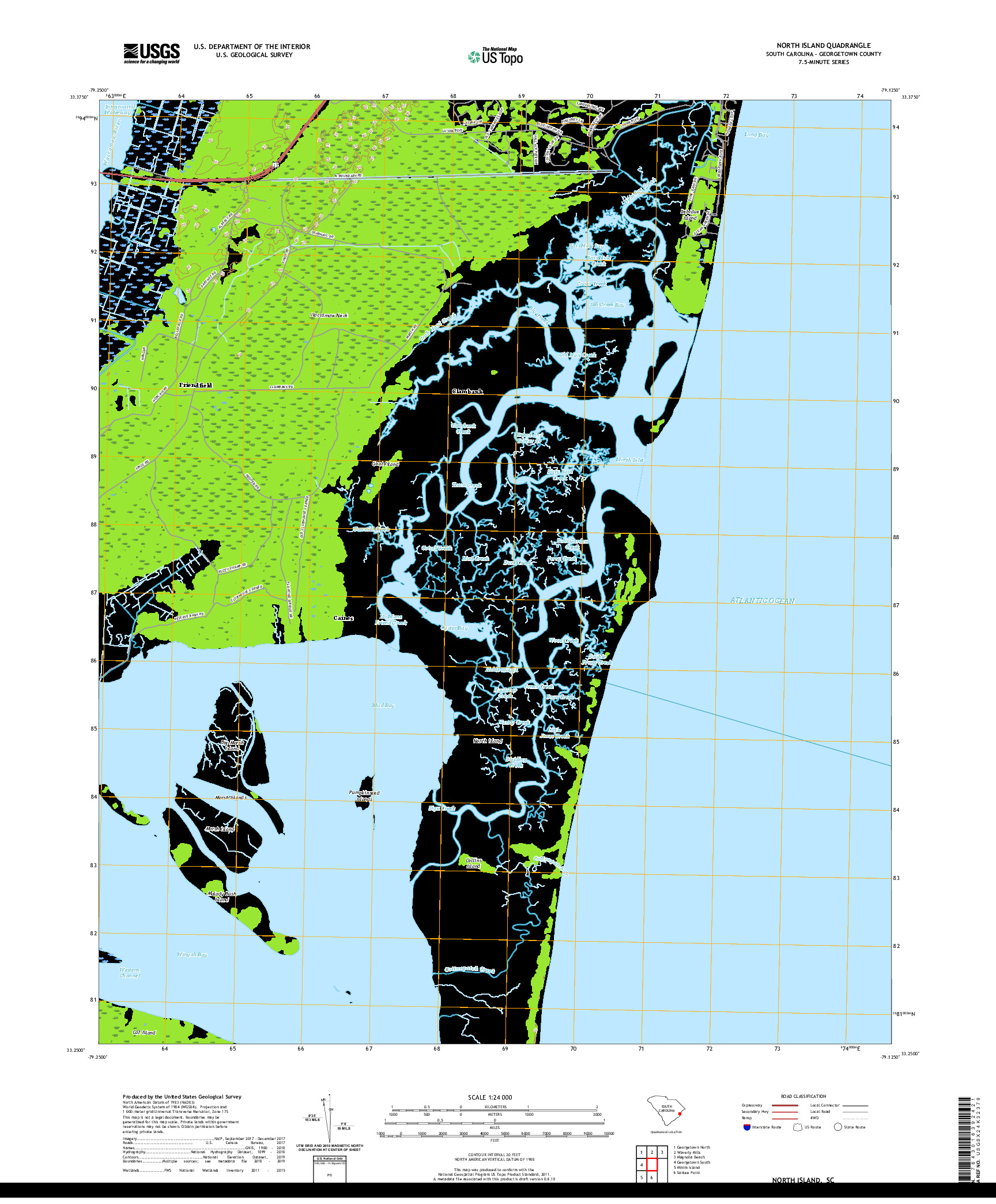 USGS US TOPO 7.5-MINUTE MAP FOR NORTH ISLAND, SC 2020