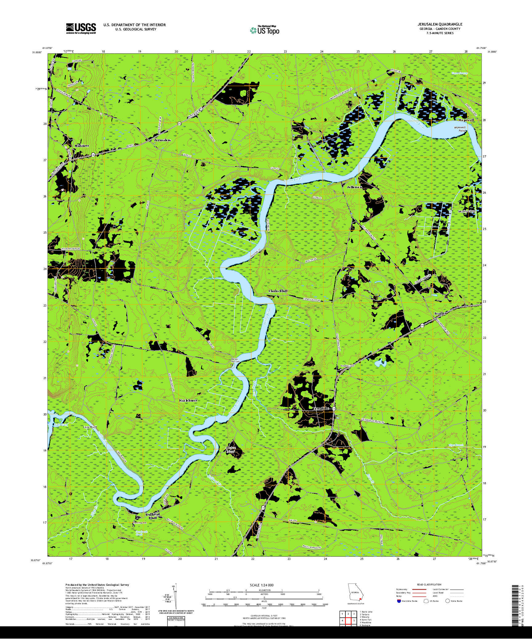 USGS US TOPO 7.5-MINUTE MAP FOR JERUSALEM, GA 2020