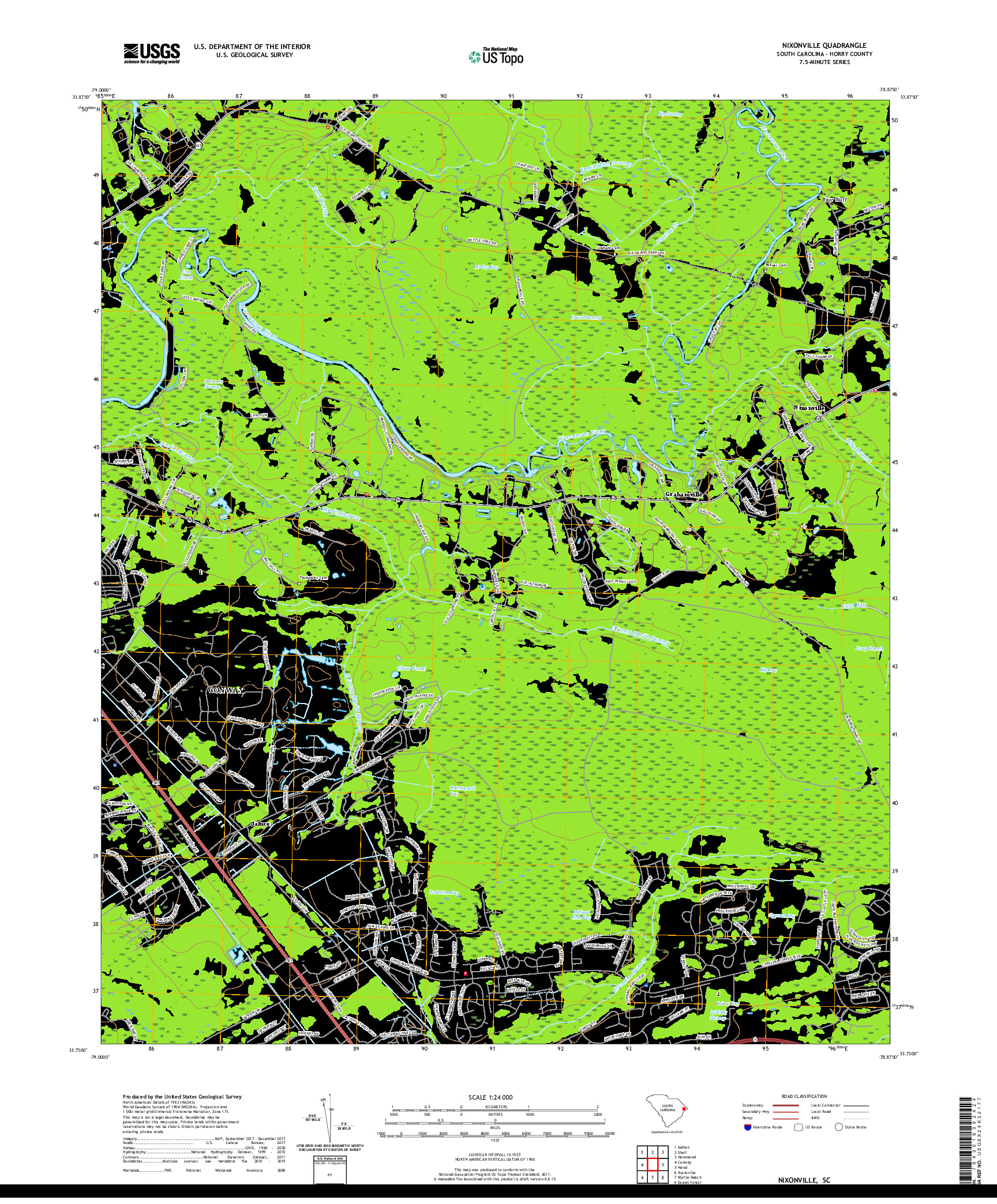 USGS US TOPO 7.5-MINUTE MAP FOR NIXONVILLE, SC 2020