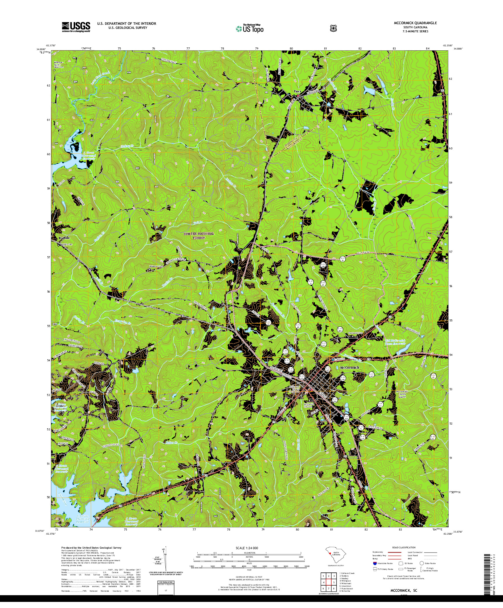 USGS US TOPO 7.5-MINUTE MAP FOR MCCORMICK, SC 2020