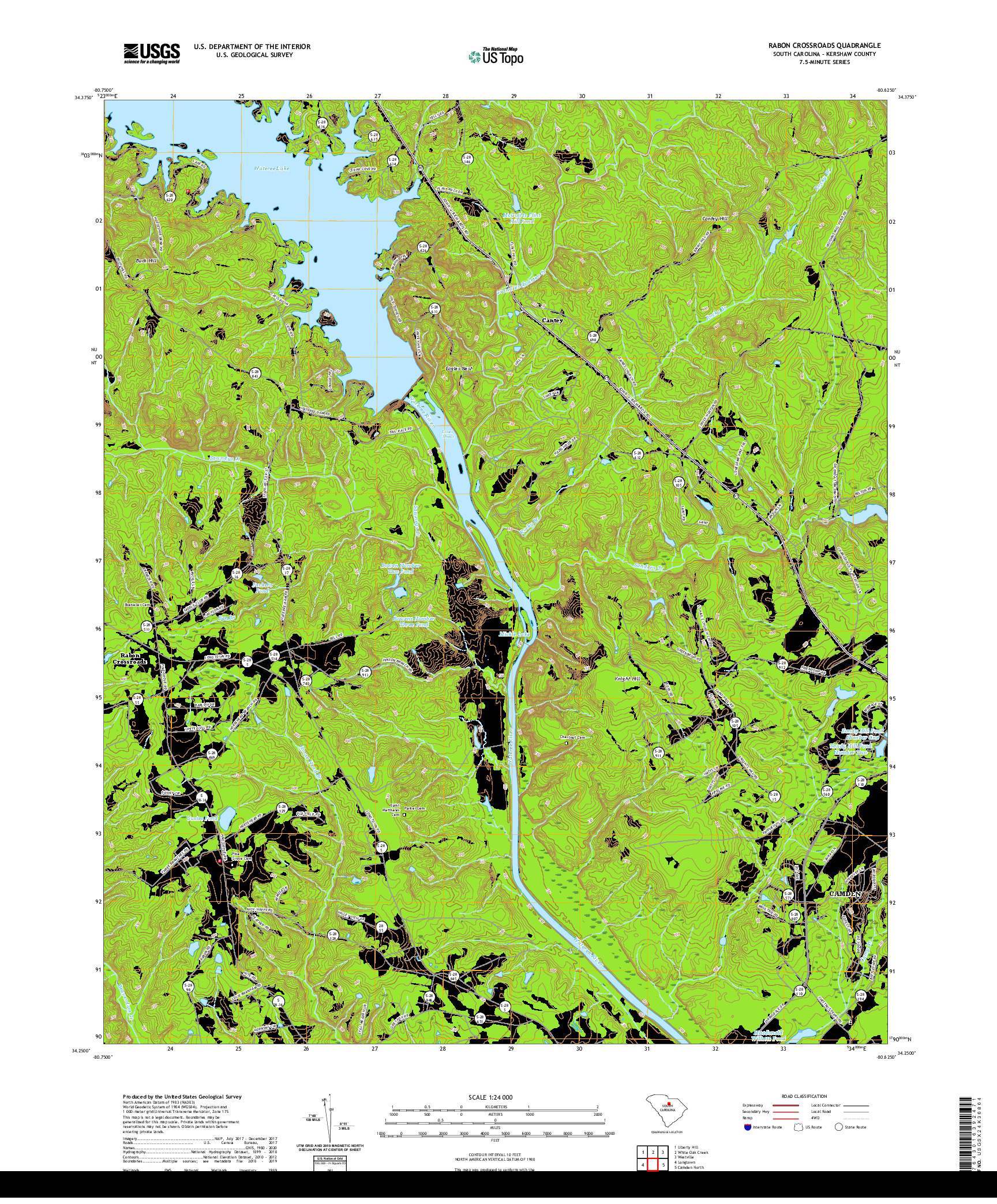 USGS US TOPO 7.5-MINUTE MAP FOR RABON CROSSROADS, SC 2020