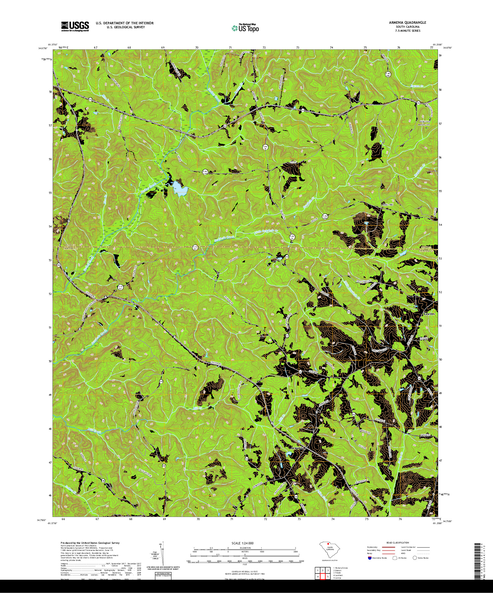 USGS US TOPO 7.5-MINUTE MAP FOR ARMENIA, SC 2020