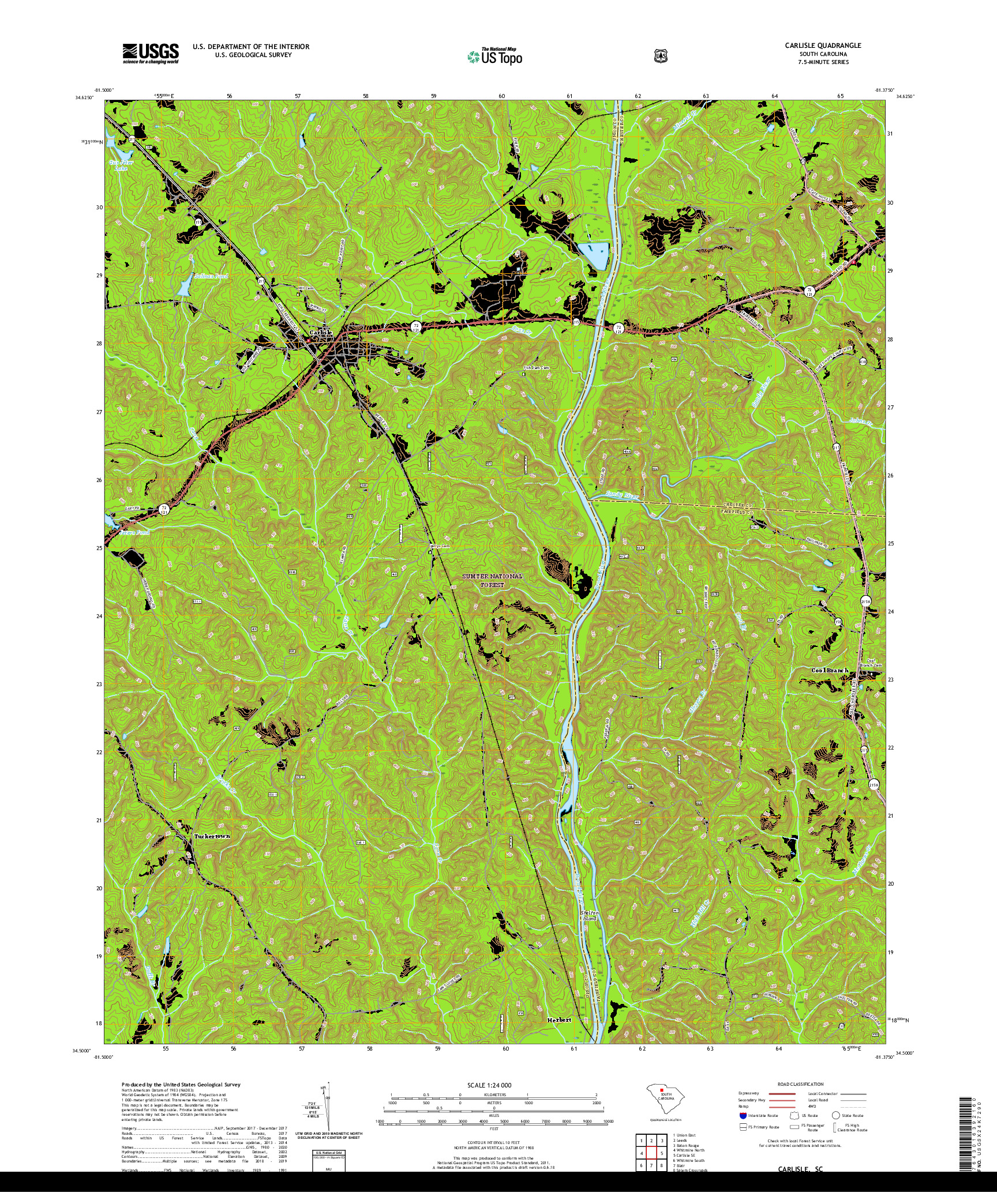 USGS US TOPO 7.5-MINUTE MAP FOR CARLISLE, SC 2020