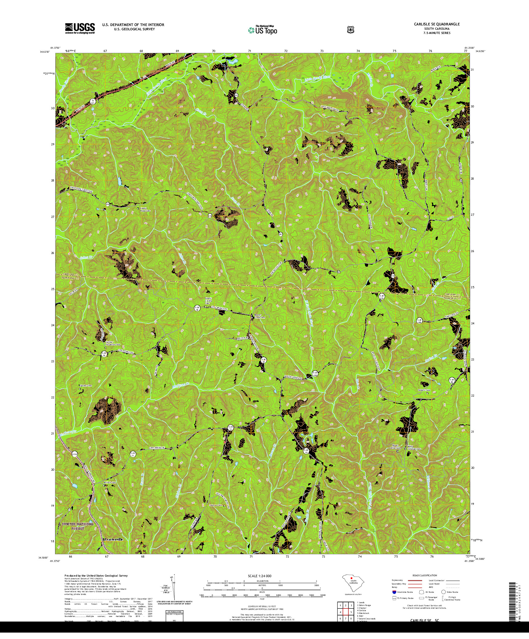 USGS US TOPO 7.5-MINUTE MAP FOR CARLISLE SE, SC 2020