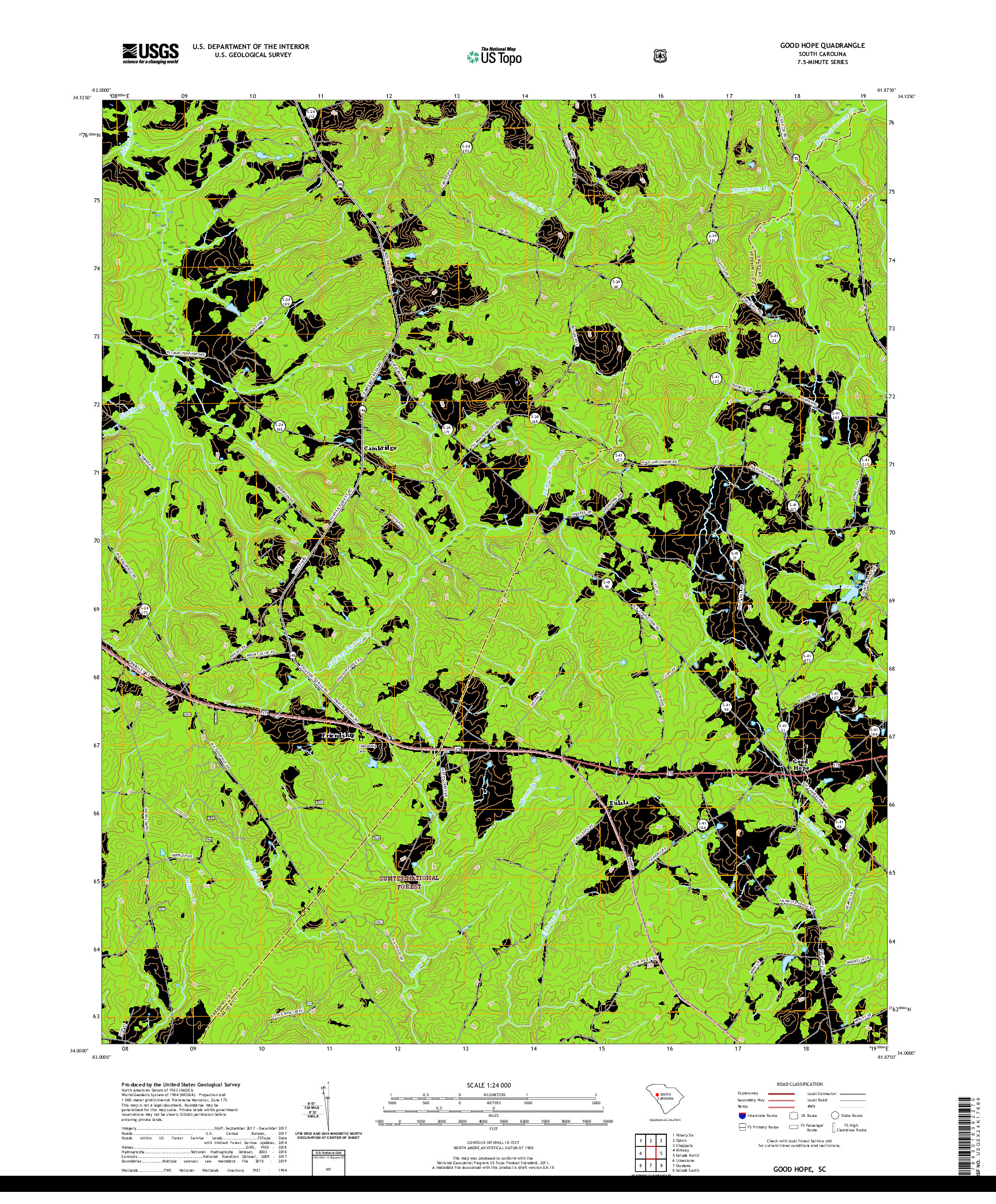 USGS US TOPO 7.5-MINUTE MAP FOR GOOD HOPE, SC 2020