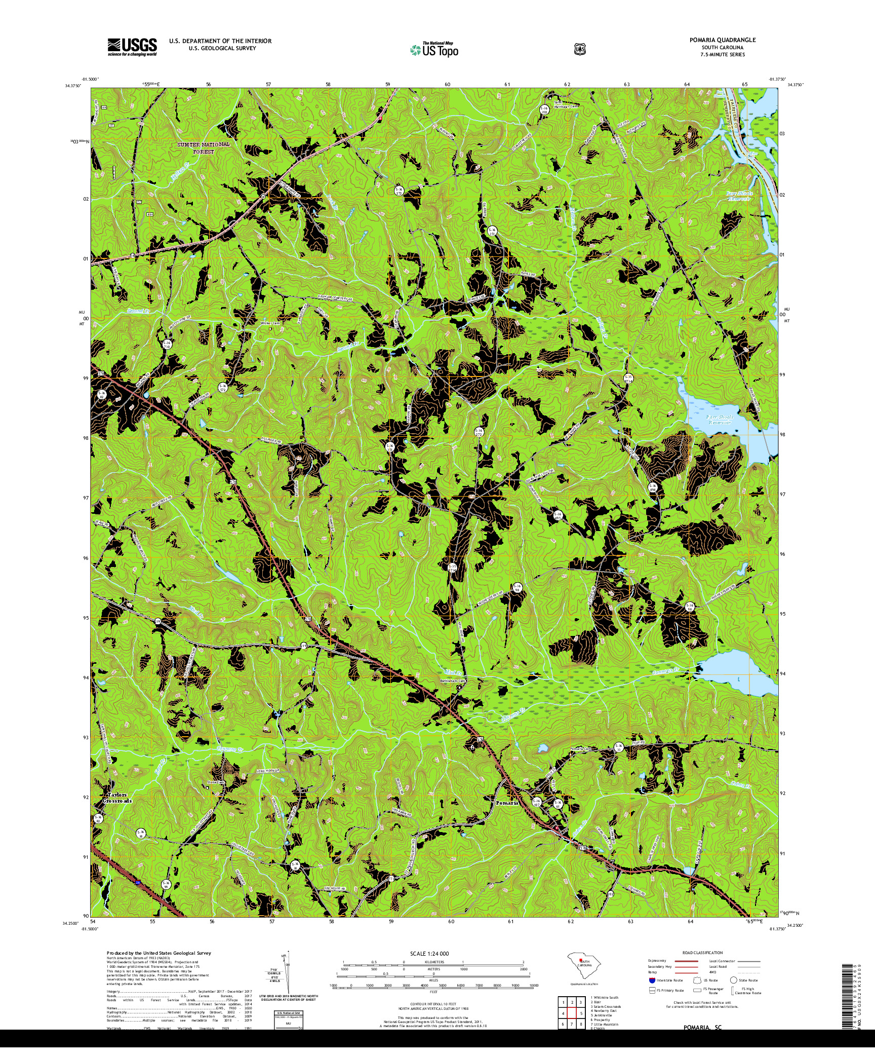 USGS US TOPO 7.5-MINUTE MAP FOR POMARIA, SC 2020