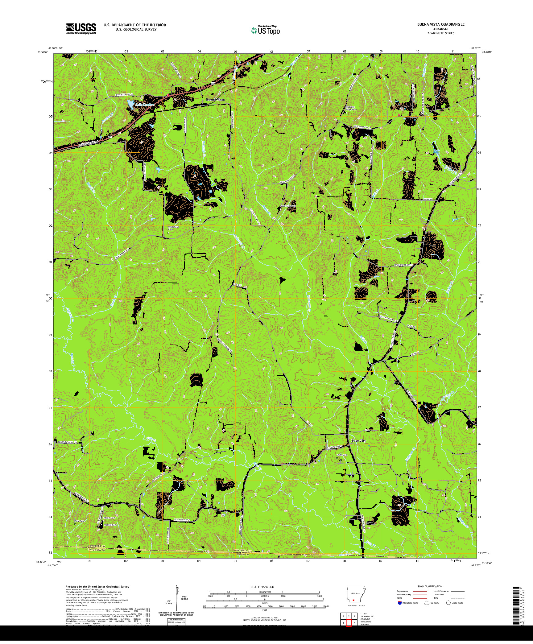 USGS US TOPO 7.5-MINUTE MAP FOR BUENA VISTA, AR 2020