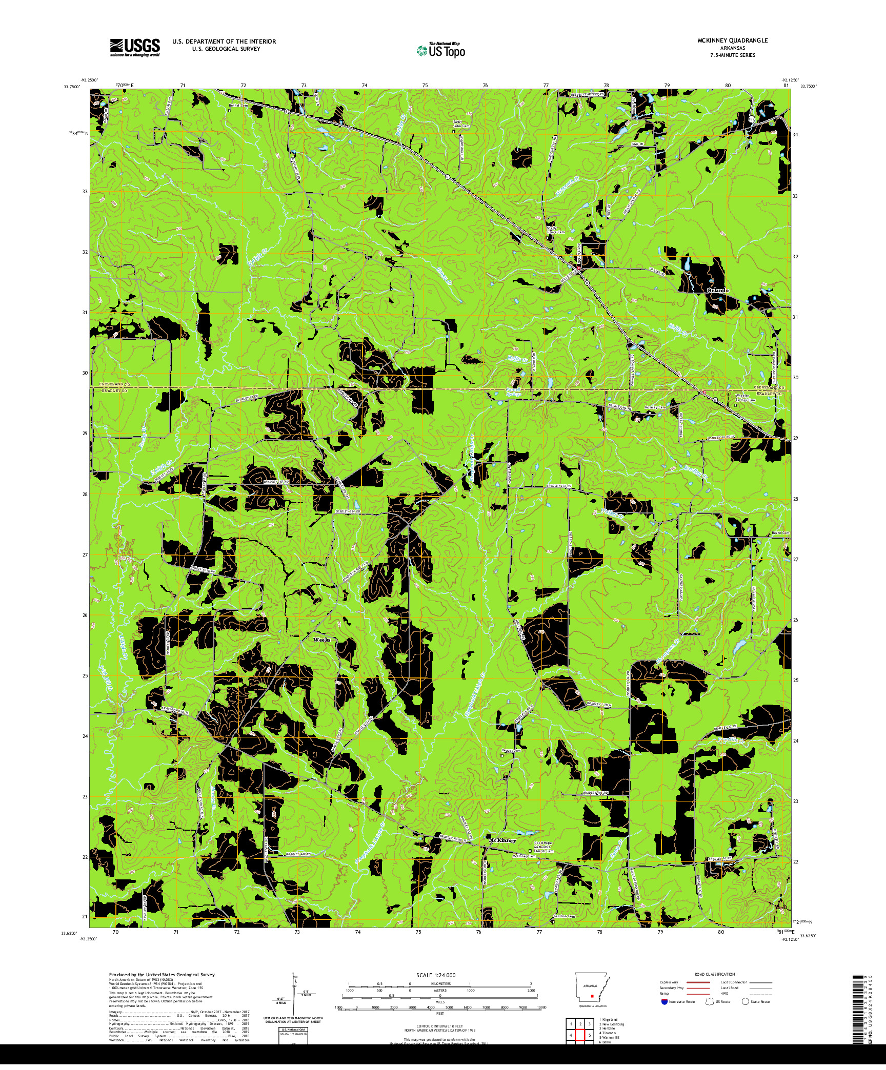 USGS US TOPO 7.5-MINUTE MAP FOR MCKINNEY, AR 2020