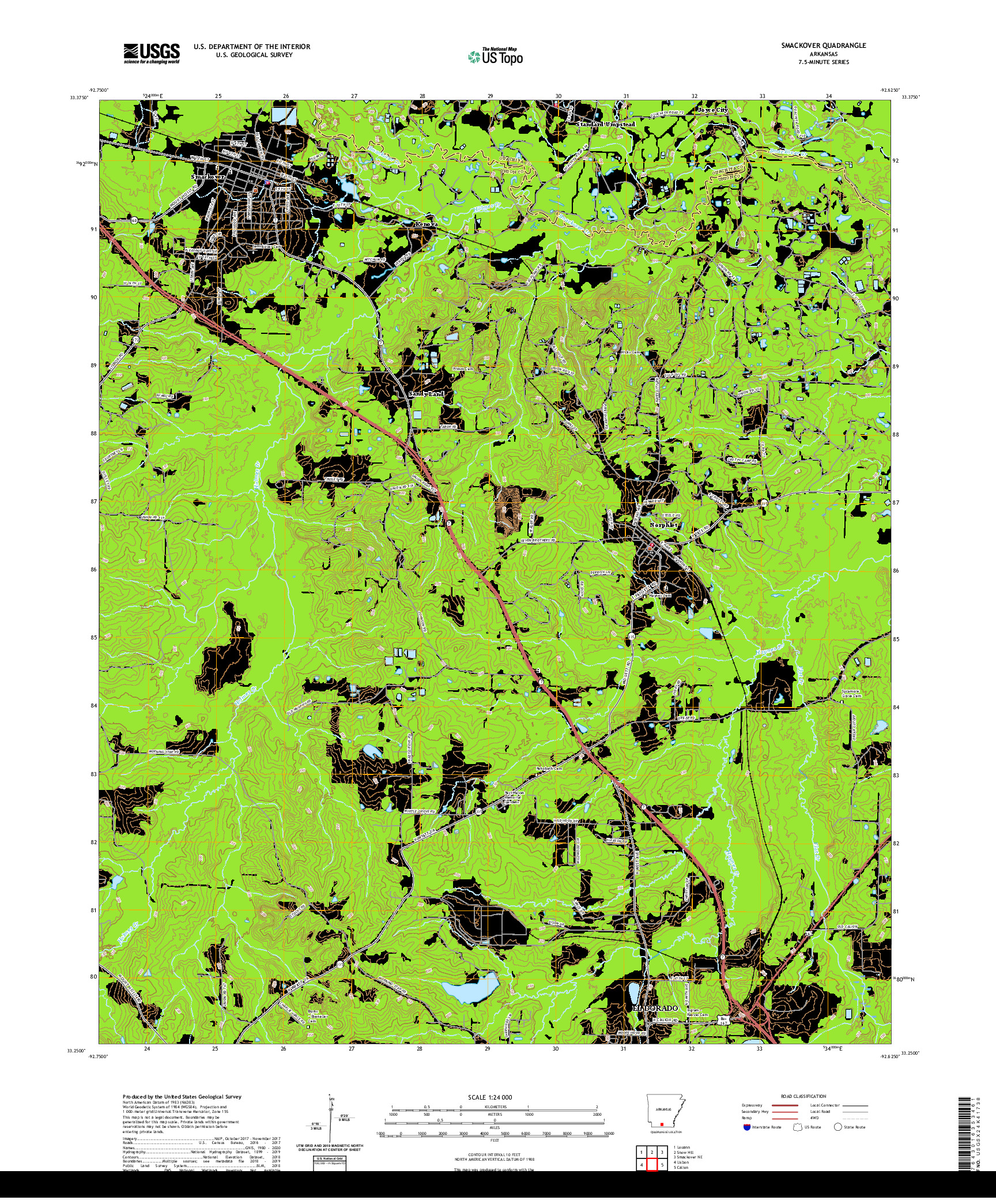USGS US TOPO 7.5-MINUTE MAP FOR SMACKOVER, AR 2020