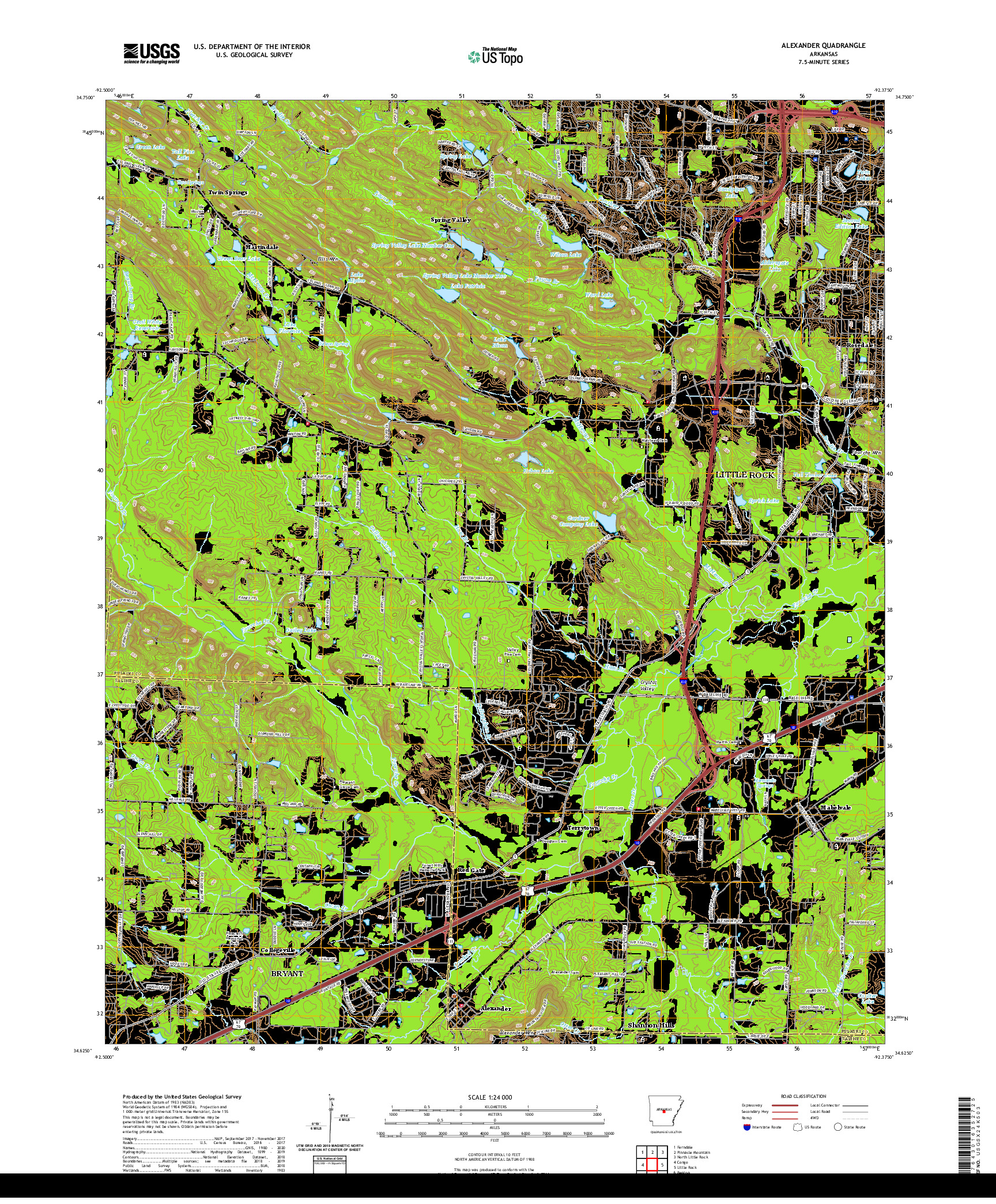 USGS US TOPO 7.5-MINUTE MAP FOR ALEXANDER, AR 2020