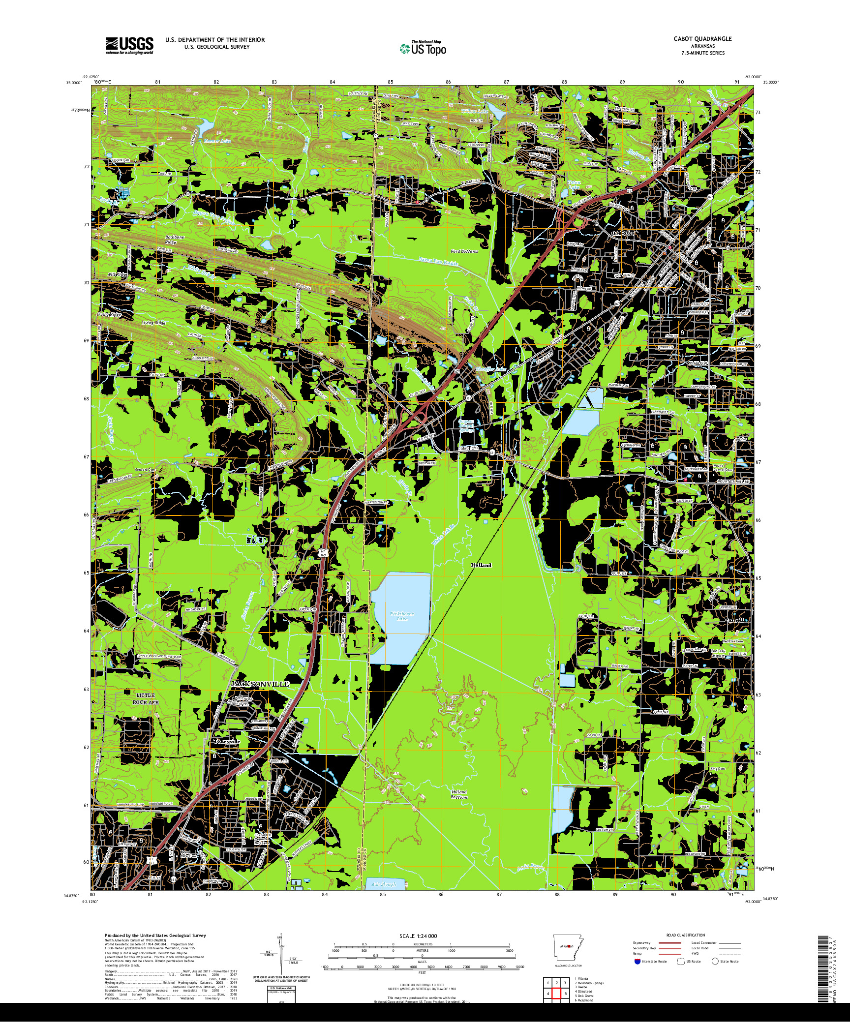 USGS US TOPO 7.5-MINUTE MAP FOR CABOT, AR 2020