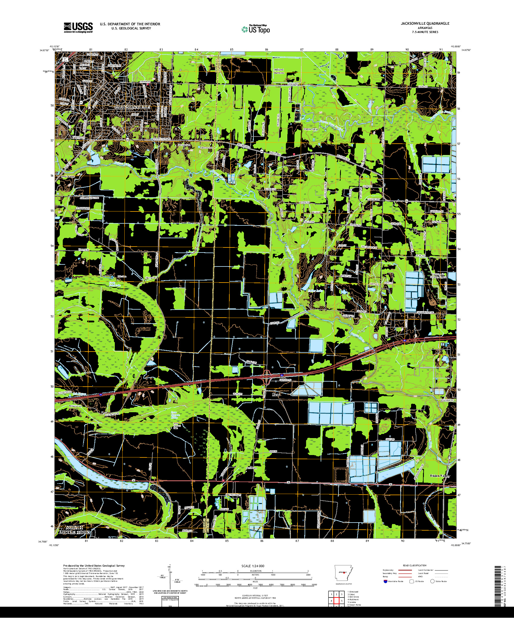 USGS US TOPO 7.5-MINUTE MAP FOR JACKSONVILLE, AR 2020