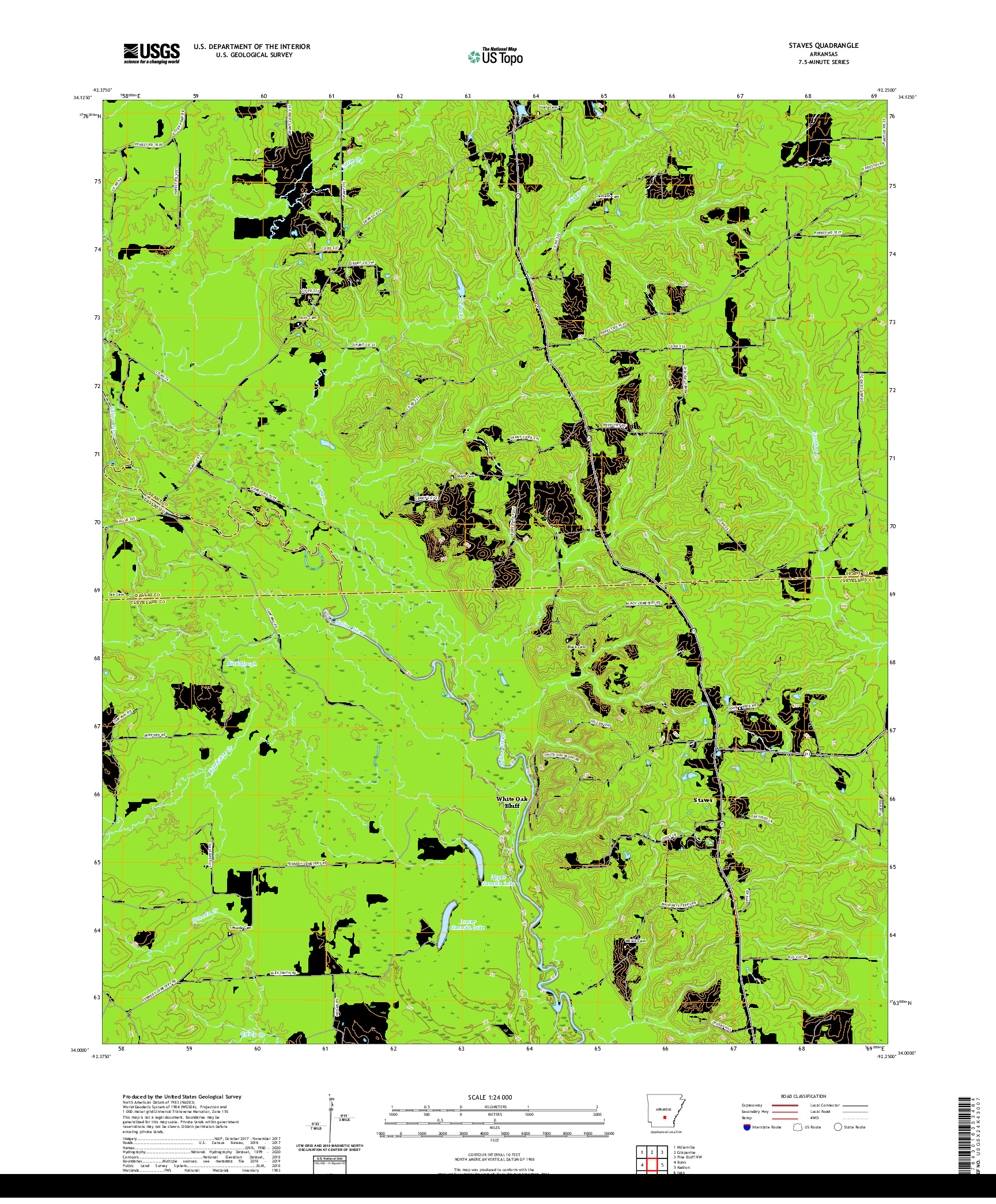 USGS US TOPO 7.5-MINUTE MAP FOR STAVES, AR 2020