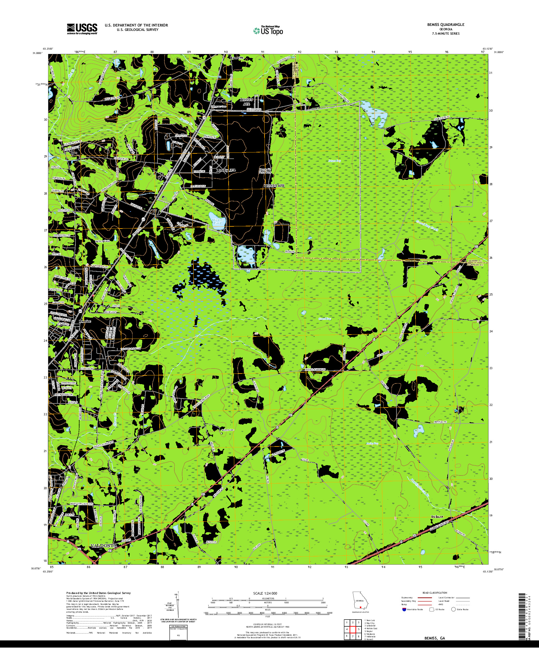 USGS US TOPO 7.5-MINUTE MAP FOR BEMISS, GA 2020
