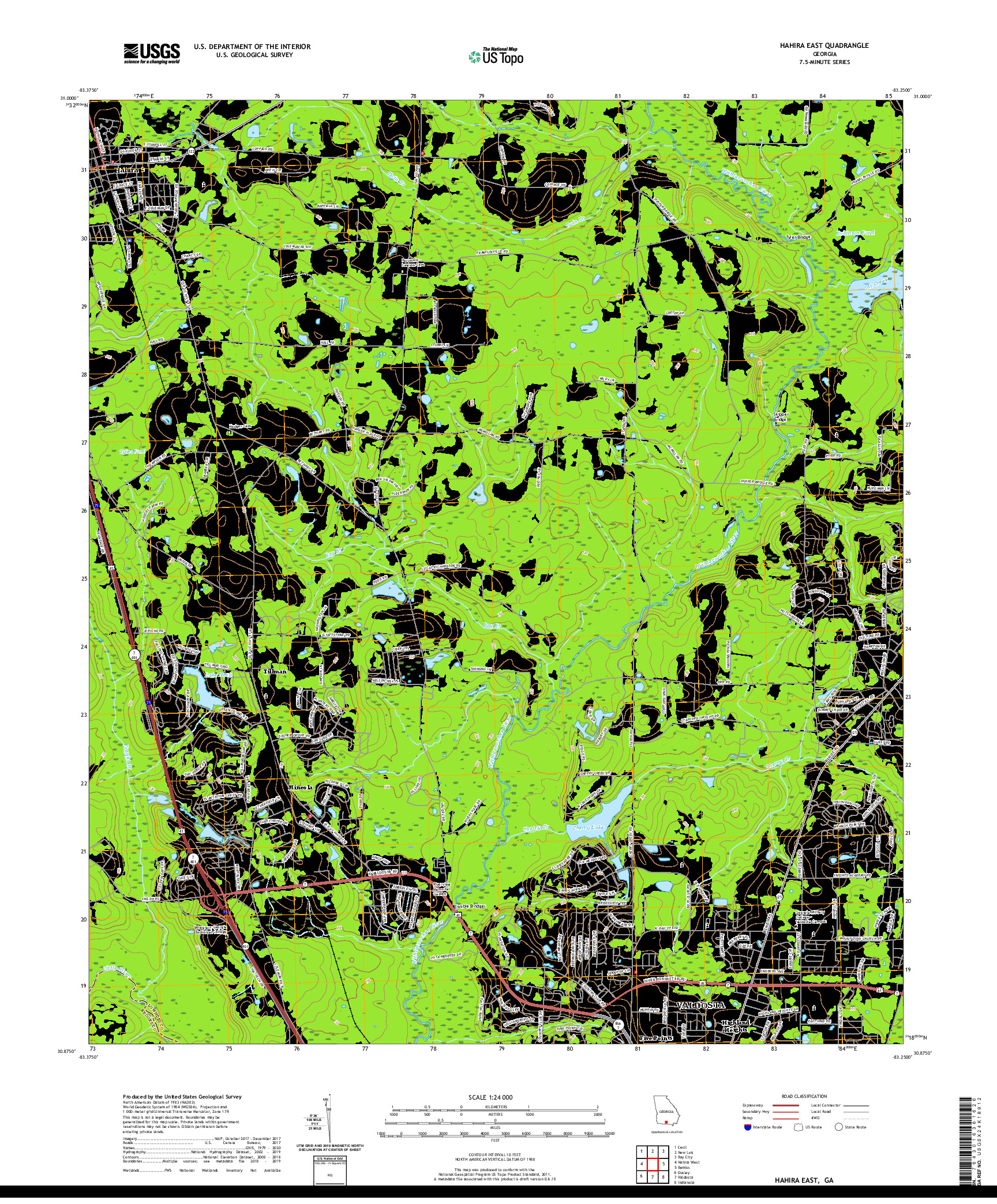 USGS US TOPO 7.5-MINUTE MAP FOR HAHIRA EAST, GA 2020