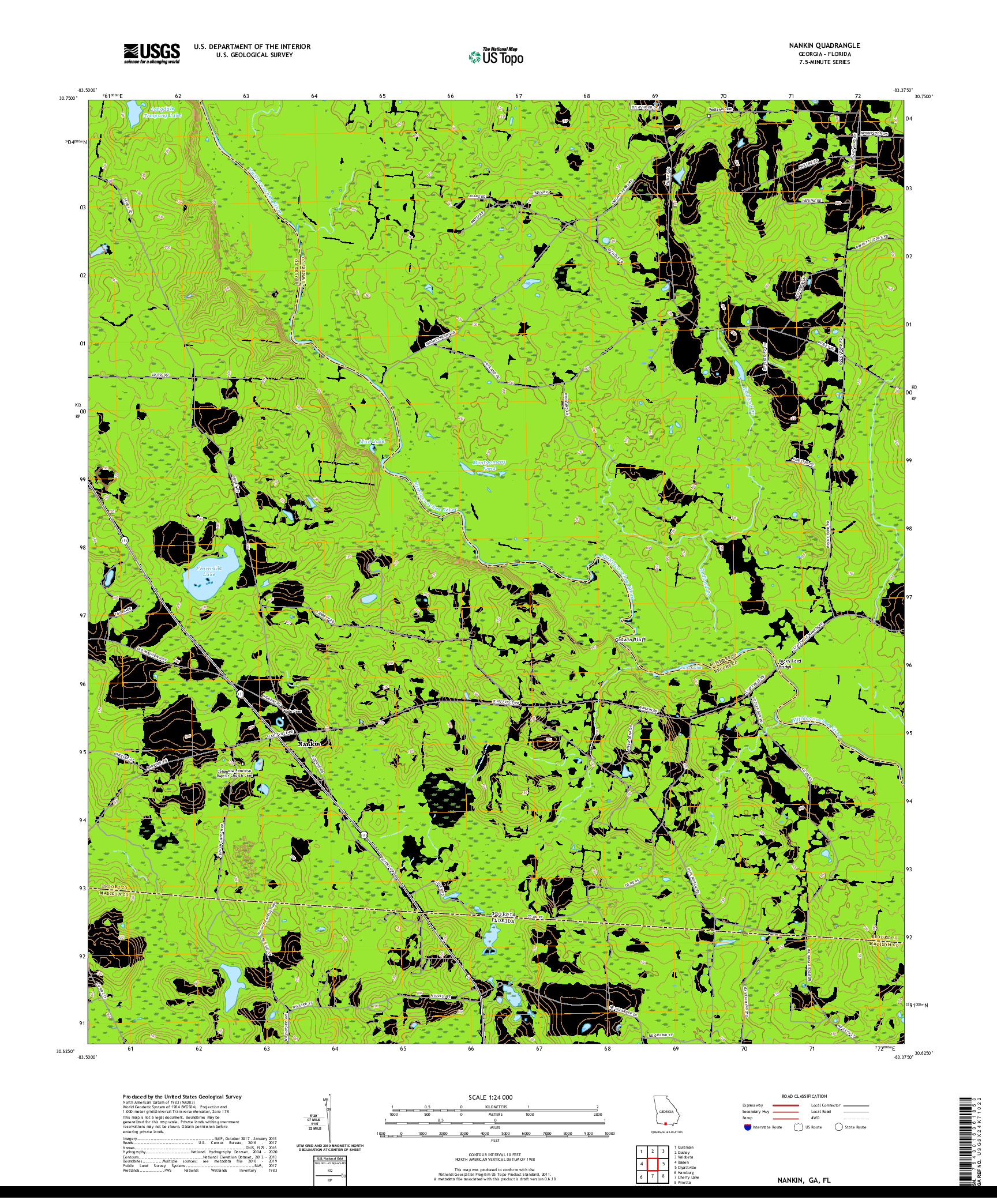 USGS US TOPO 7.5-MINUTE MAP FOR NANKIN, GA,FL 2020