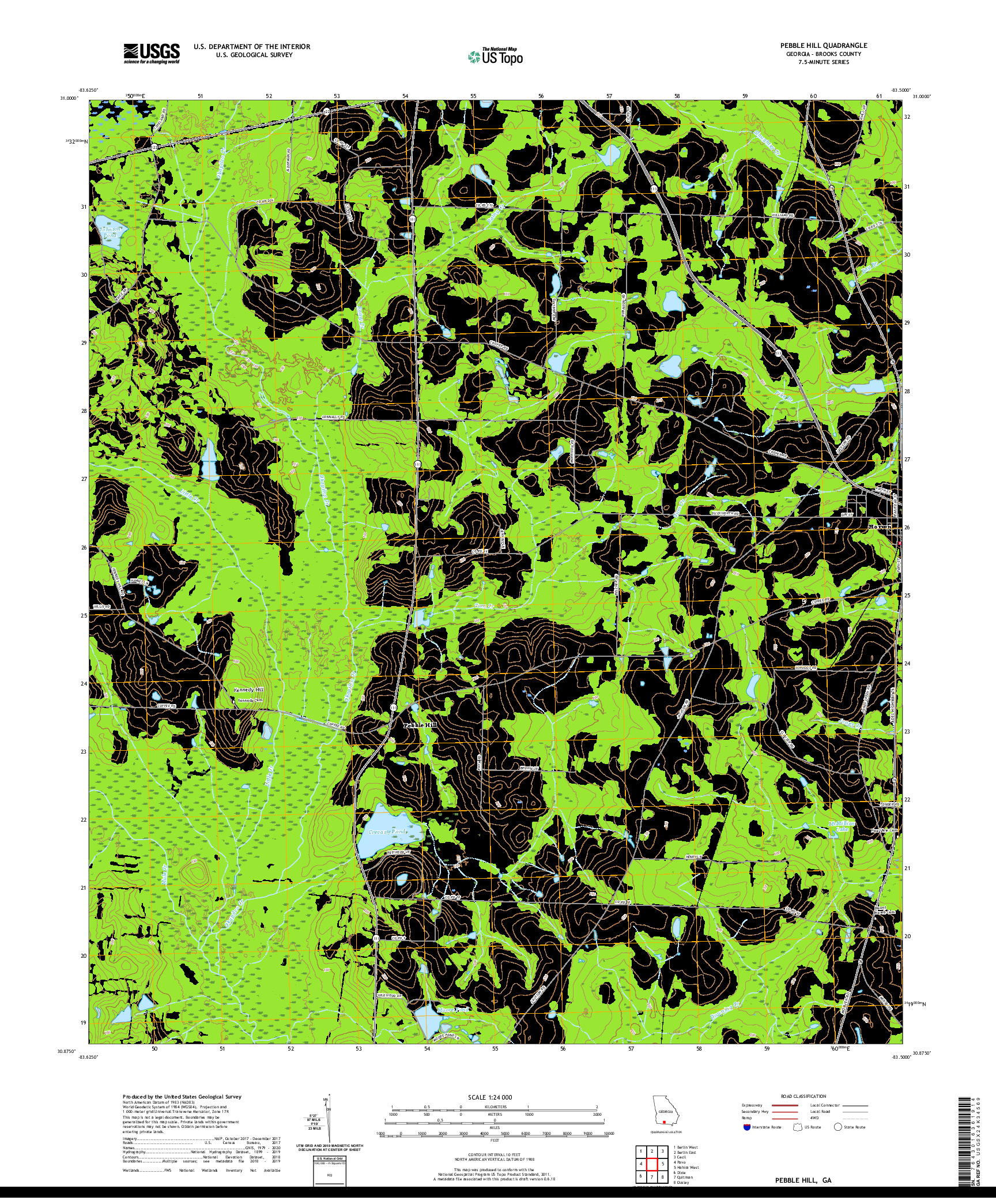 USGS US TOPO 7.5-MINUTE MAP FOR PEBBLE HILL, GA 2020