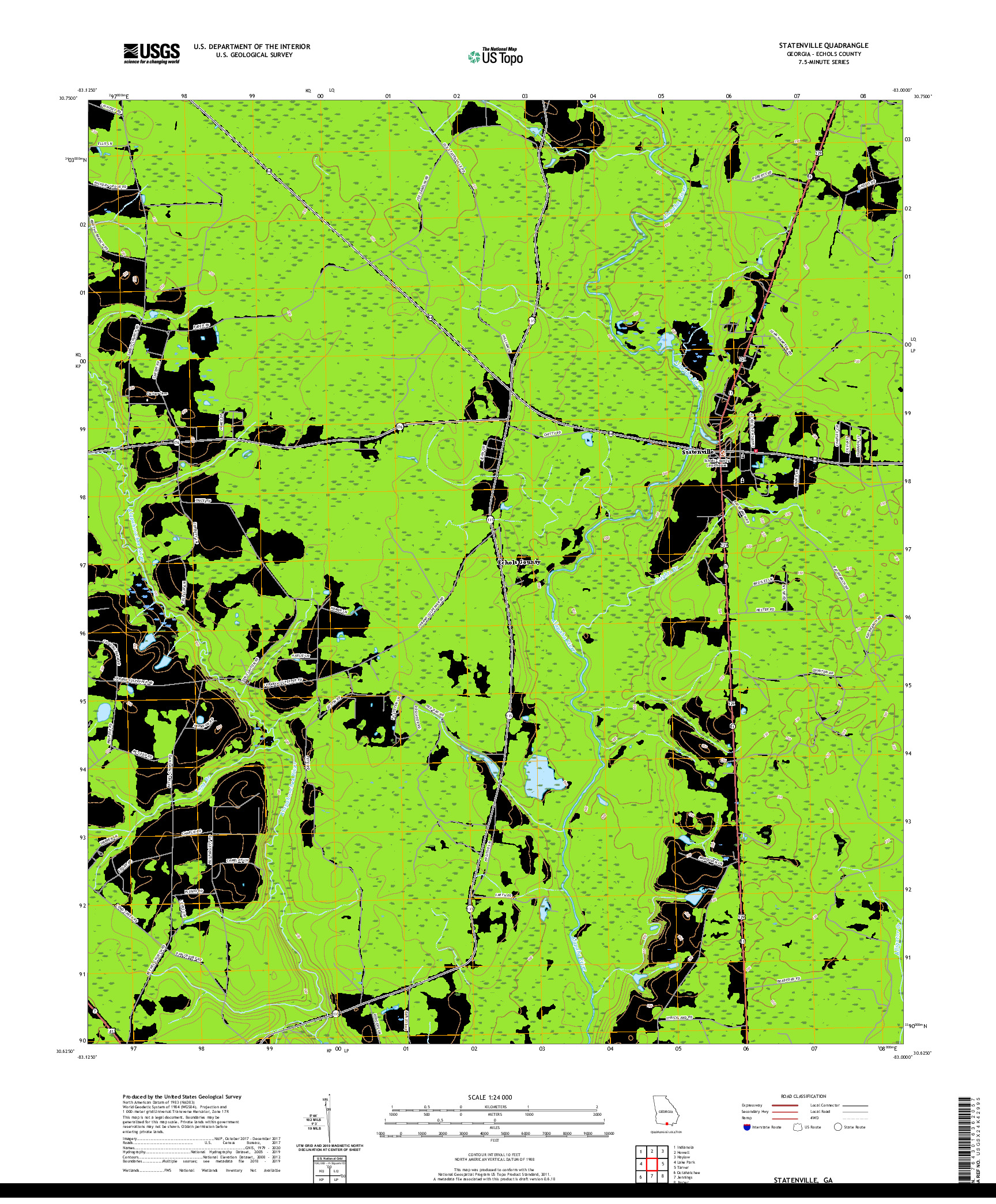 USGS US TOPO 7.5-MINUTE MAP FOR STATENVILLE, GA 2020