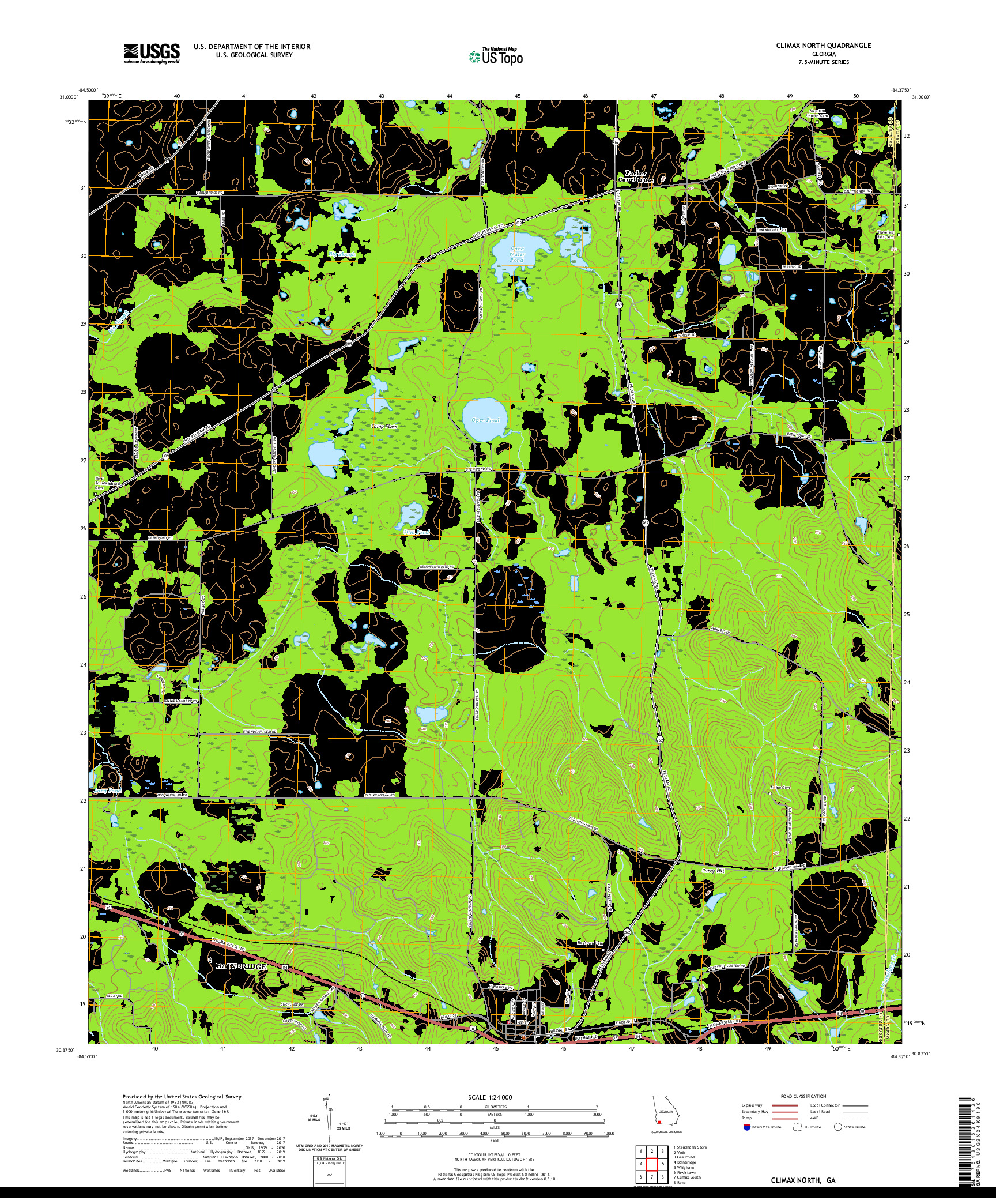 USGS US TOPO 7.5-MINUTE MAP FOR CLIMAX NORTH, GA 2020