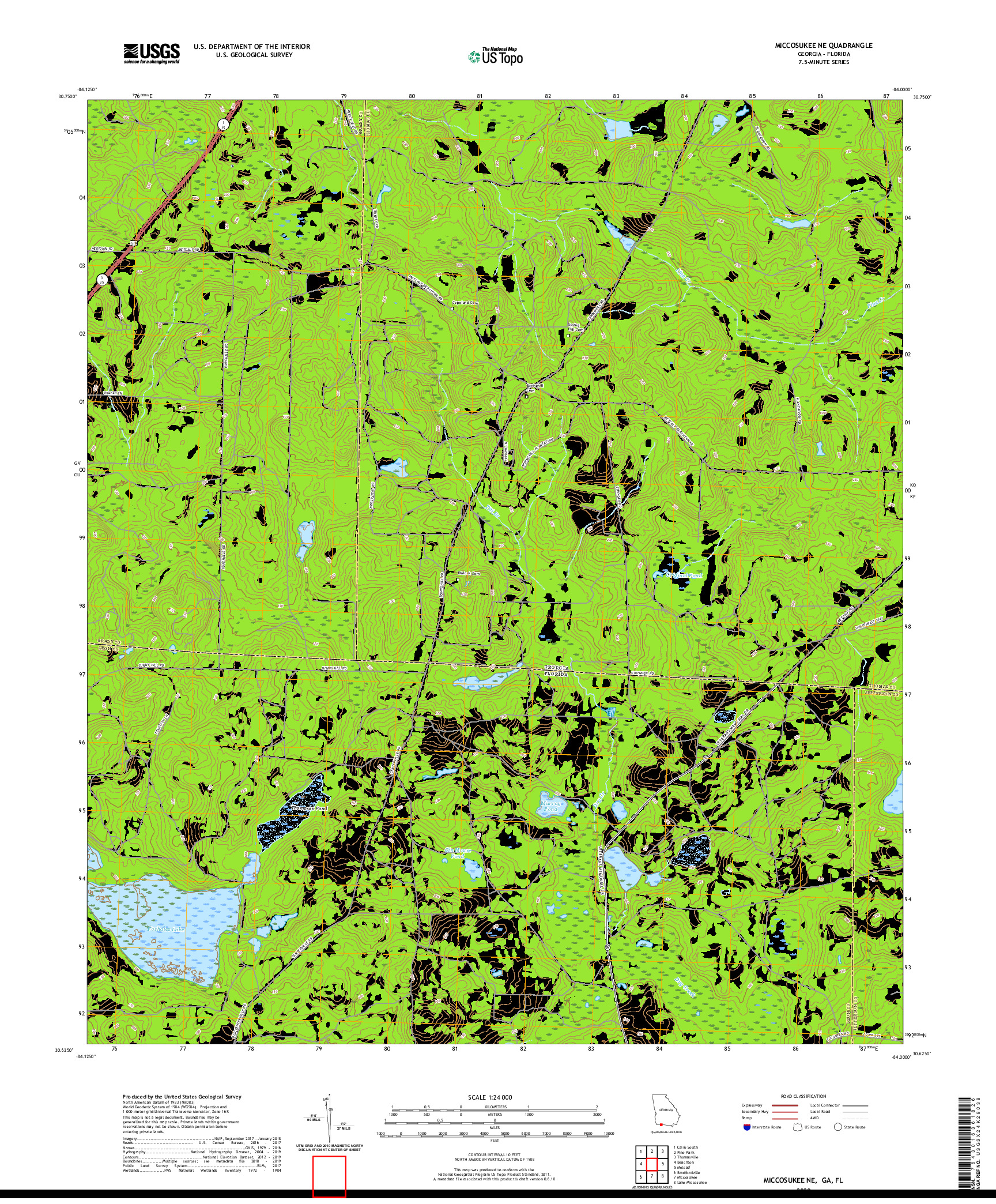USGS US TOPO 7.5-MINUTE MAP FOR MICCOSUKEE NE, GA,FL 2020