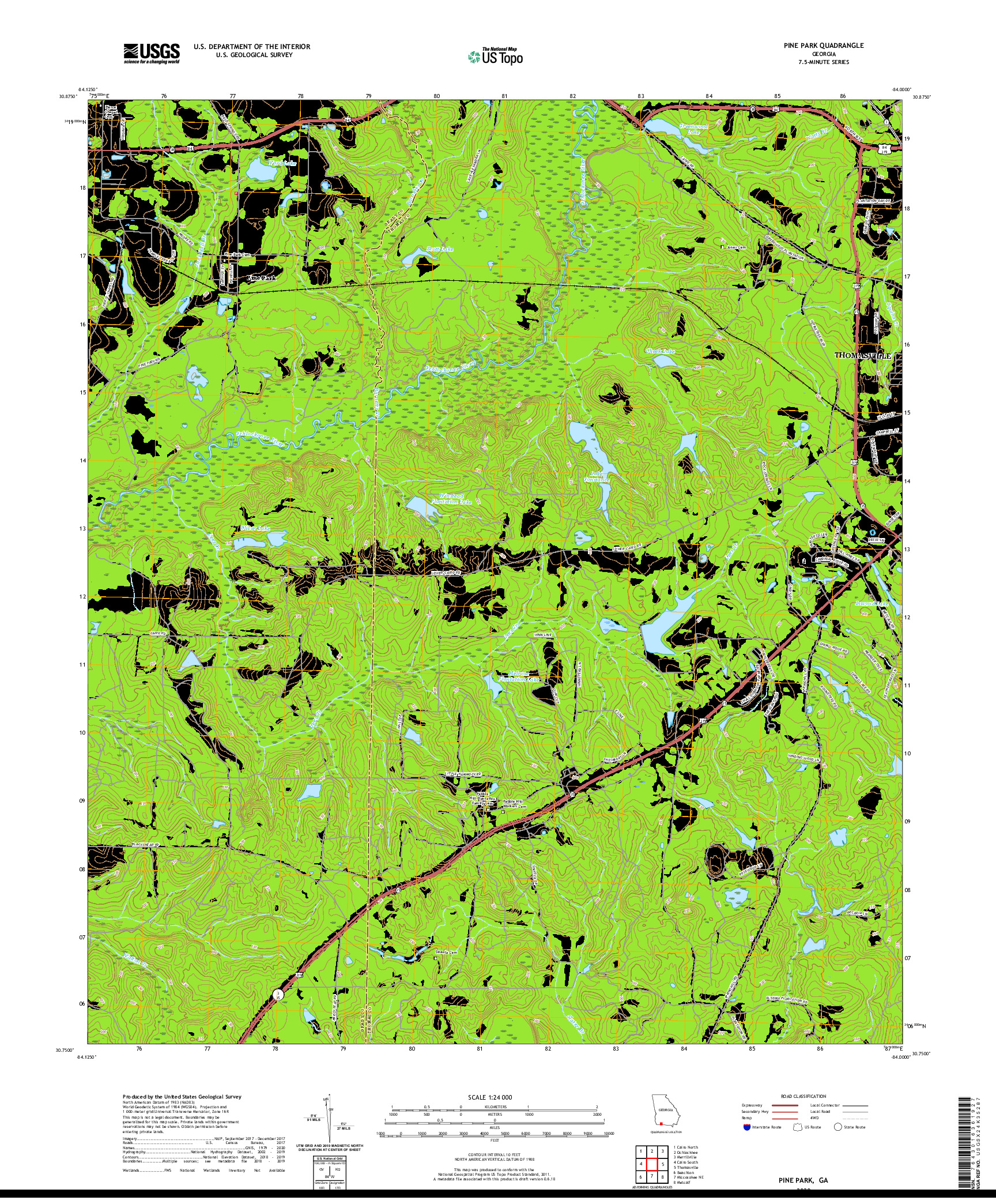 USGS US TOPO 7.5-MINUTE MAP FOR PINE PARK, GA 2020