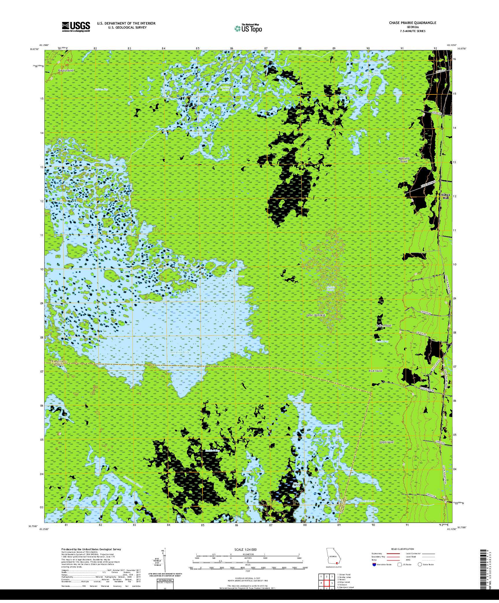 USGS US TOPO 7.5-MINUTE MAP FOR CHASE PRAIRIE, GA 2020