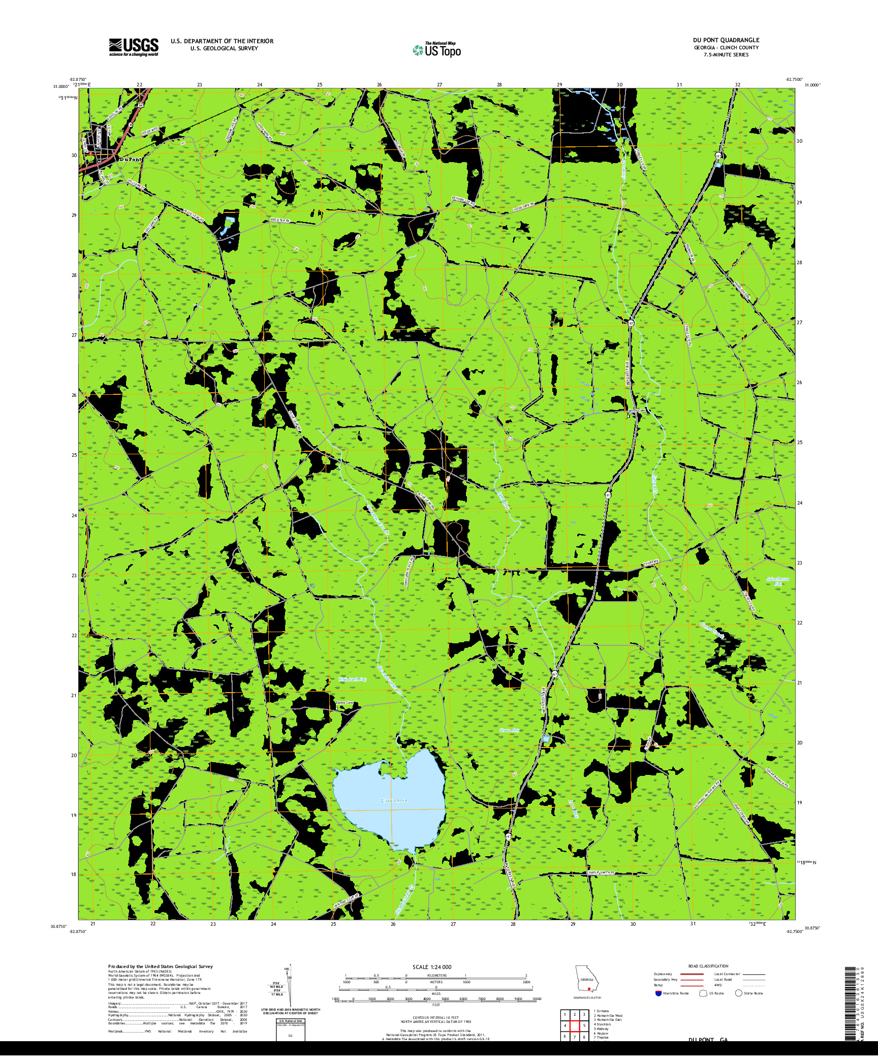 USGS US TOPO 7.5-MINUTE MAP FOR DU PONT, GA 2020