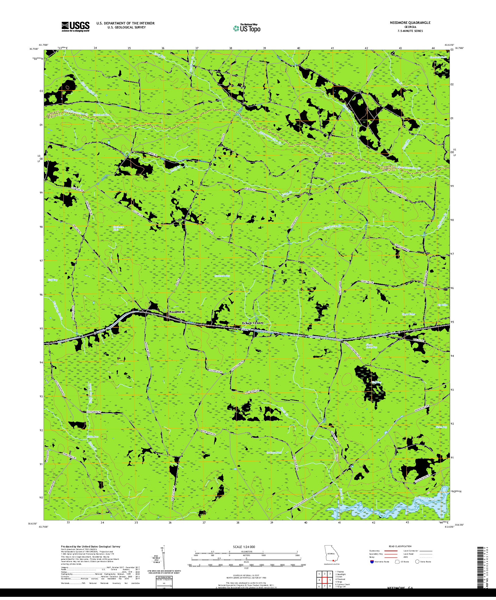 USGS US TOPO 7.5-MINUTE MAP FOR NEEDMORE, GA 2020