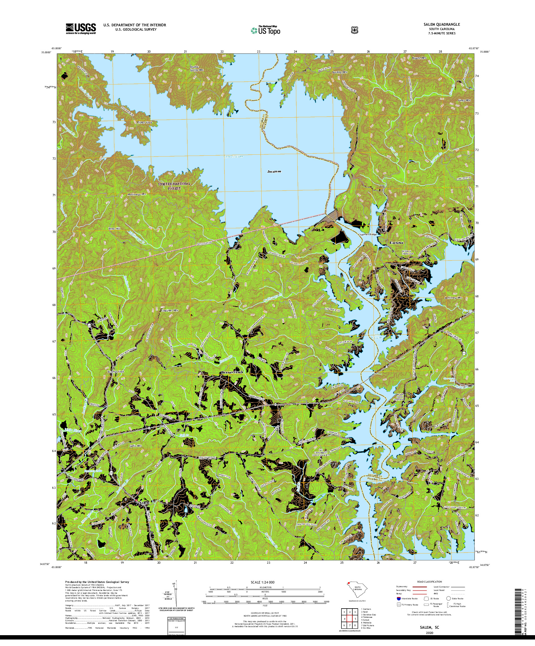 USGS US TOPO 7.5-MINUTE MAP FOR SALEM, SC 2020