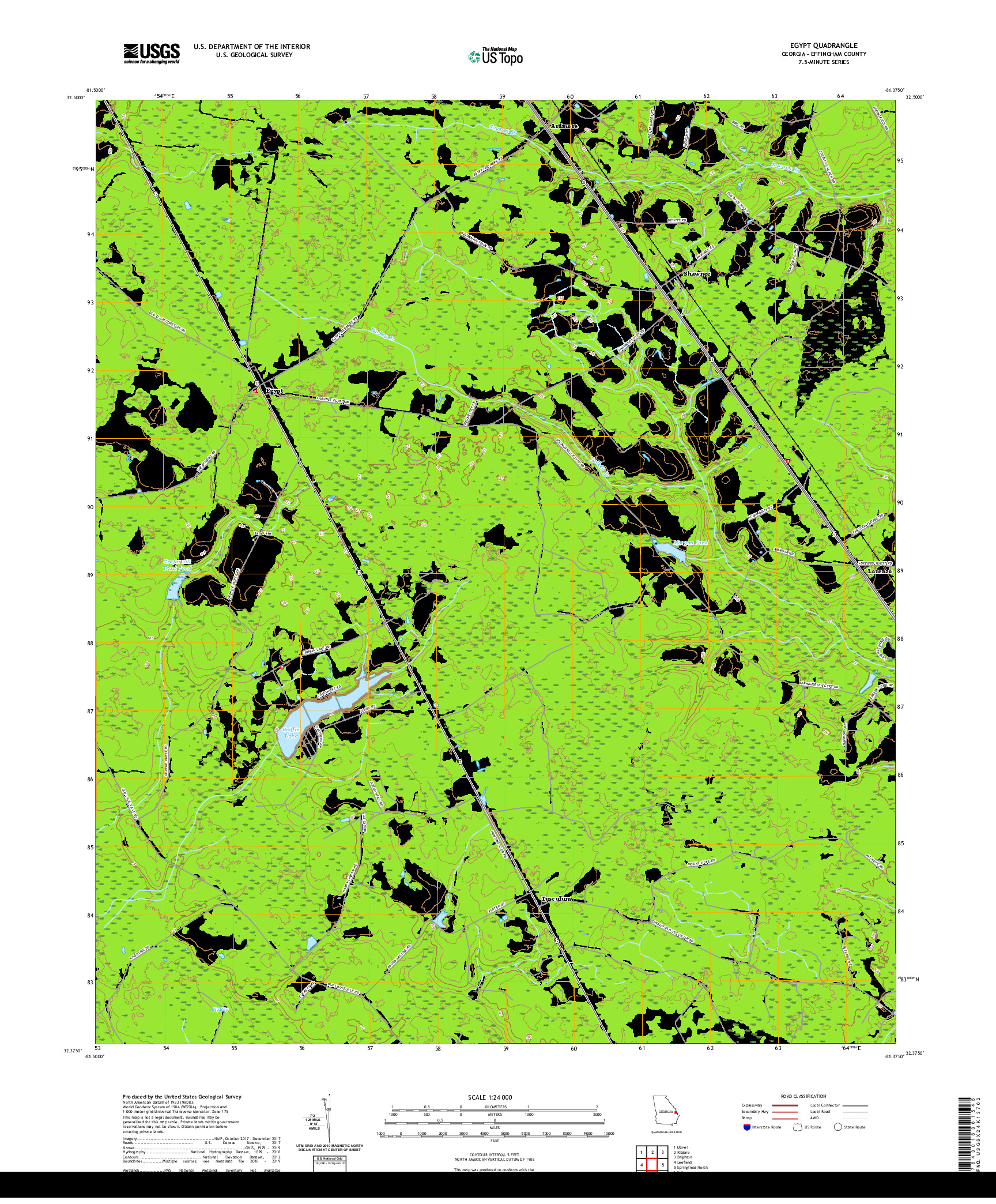 USGS US TOPO 7.5-MINUTE MAP FOR EGYPT, GA 2020