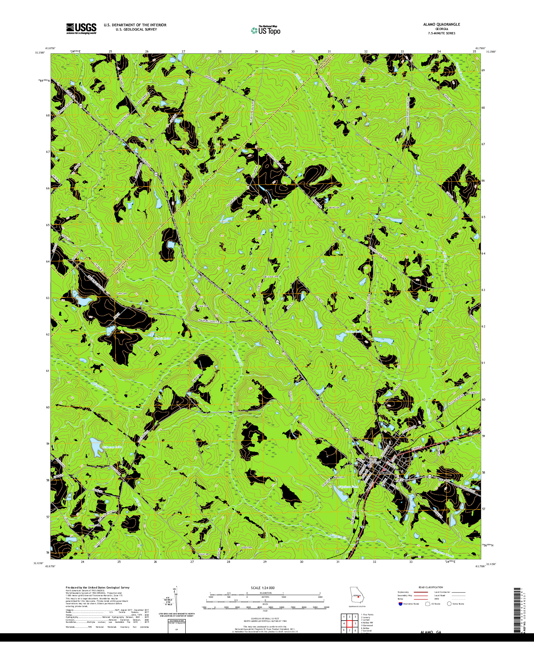 USGS US TOPO 7.5-MINUTE MAP FOR ALAMO, GA 2020