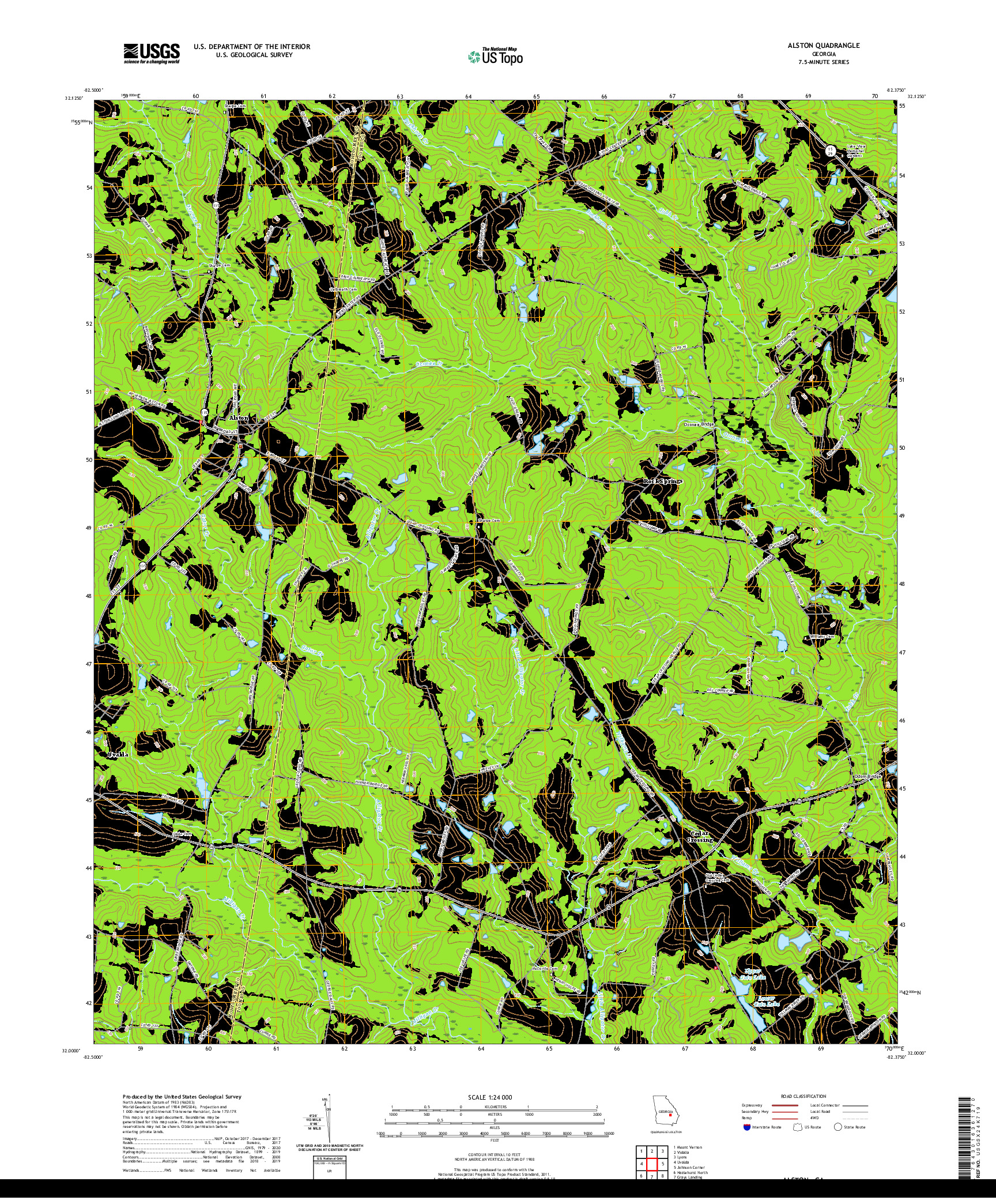 USGS US TOPO 7.5-MINUTE MAP FOR ALSTON, GA 2020