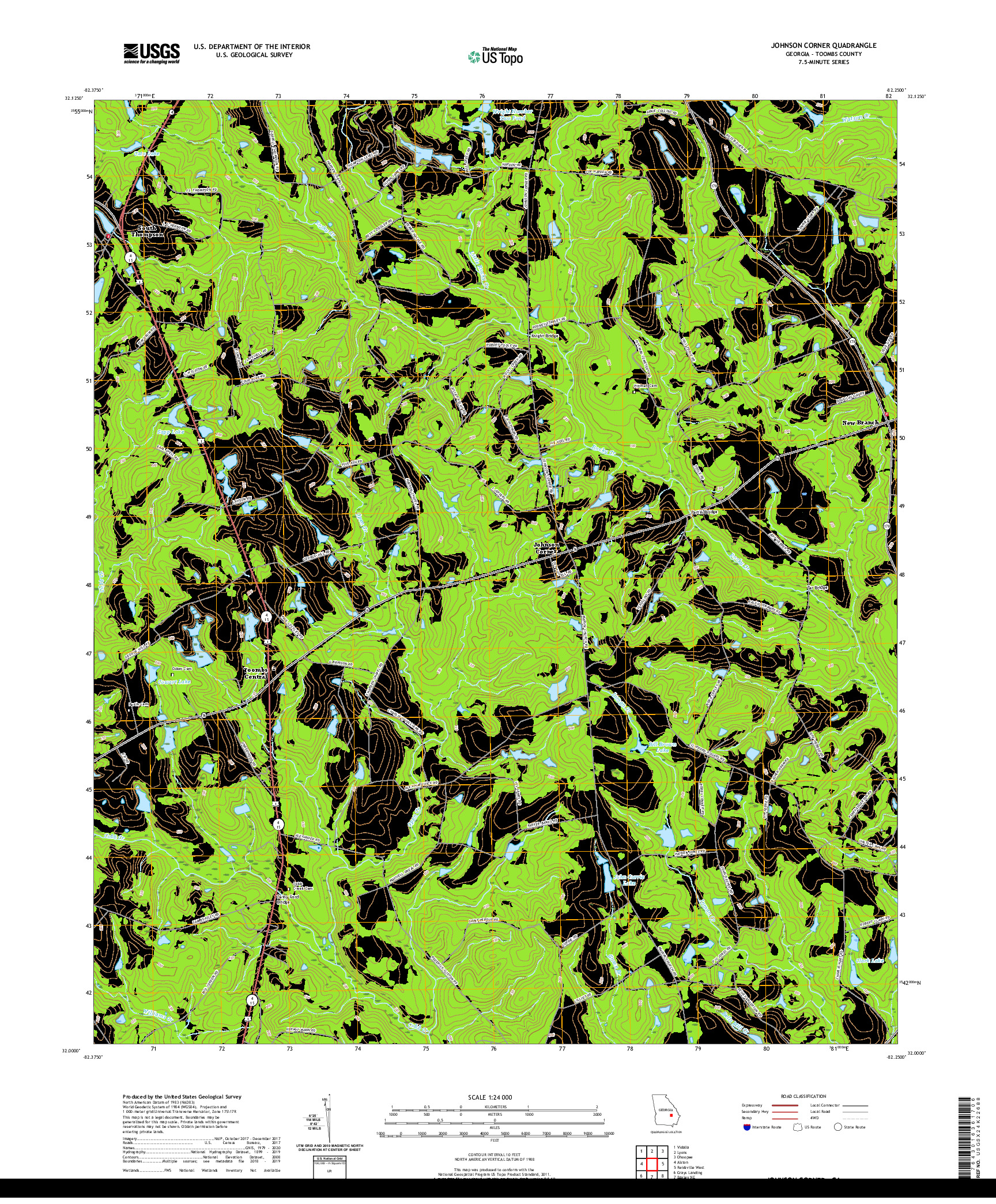 USGS US TOPO 7.5-MINUTE MAP FOR JOHNSON CORNER, GA 2020