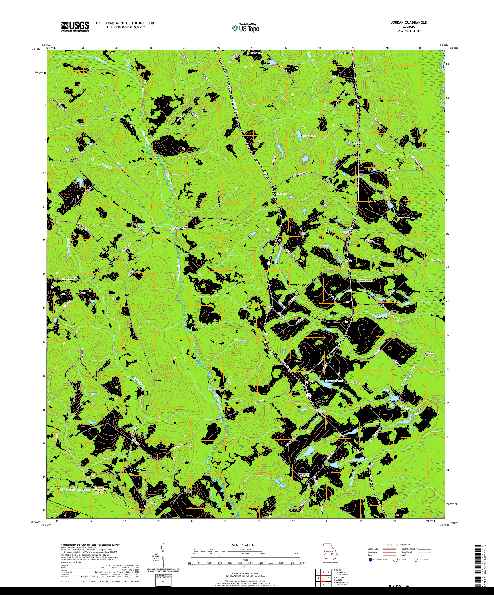 USGS US TOPO 7.5-MINUTE MAP FOR JORDAN, GA 2020