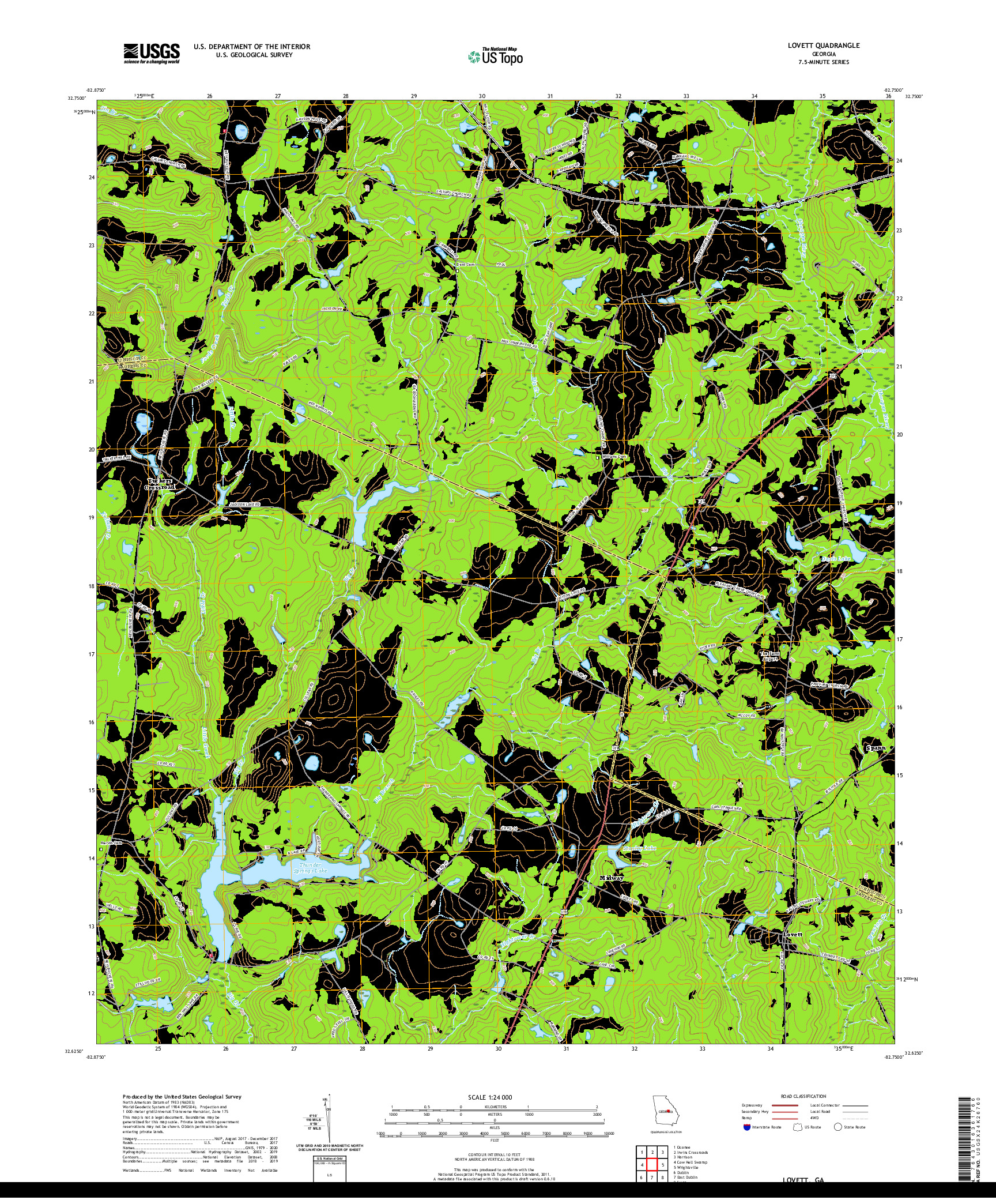 USGS US TOPO 7.5-MINUTE MAP FOR LOVETT, GA 2020
