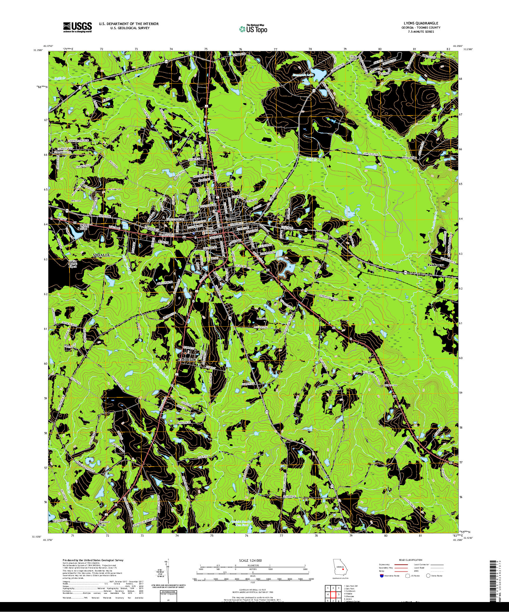 USGS US TOPO 7.5-MINUTE MAP FOR LYONS, GA 2020