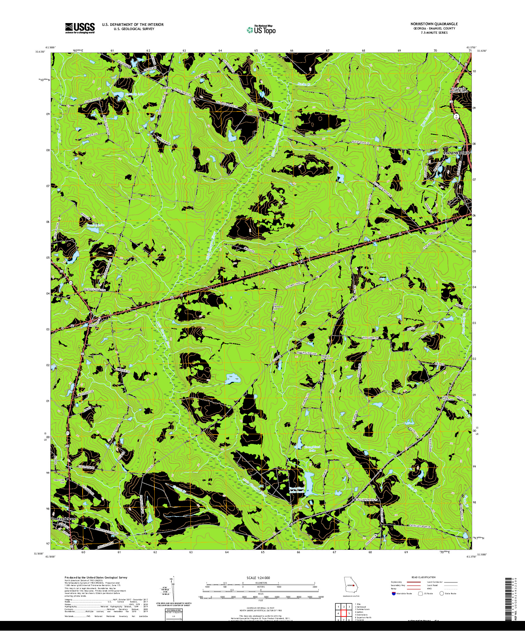 USGS US TOPO 7.5-MINUTE MAP FOR NORRISTOWN, GA 2020