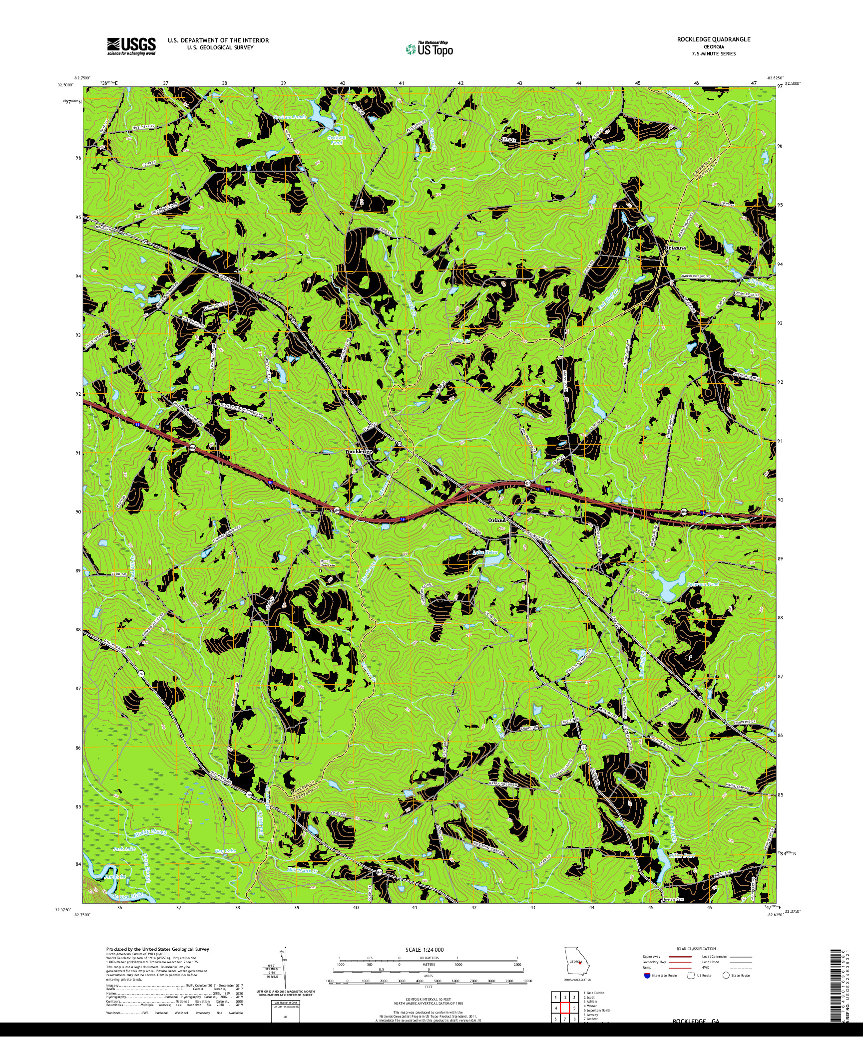 USGS US TOPO 7.5-MINUTE MAP FOR ROCKLEDGE, GA 2020