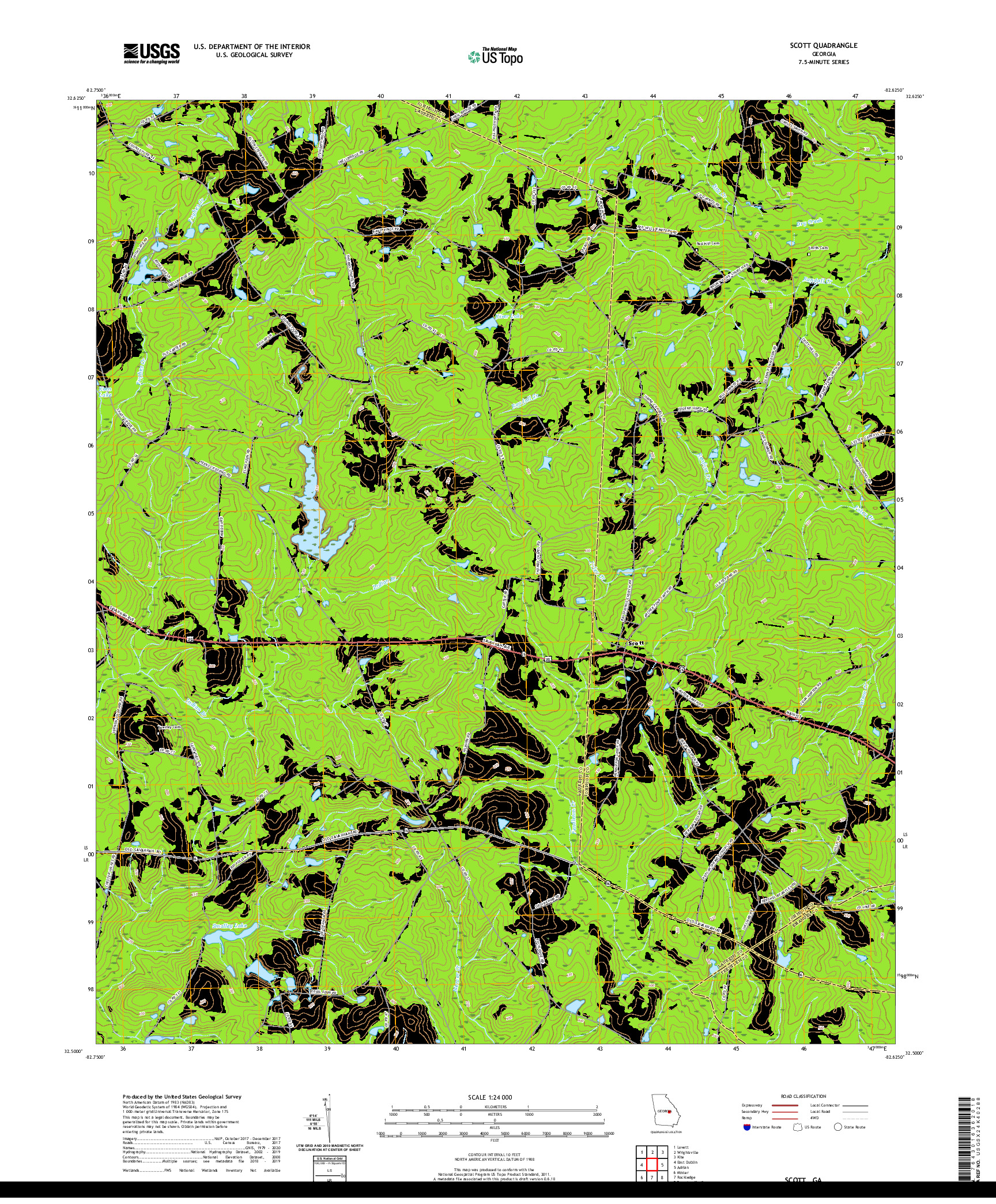 USGS US TOPO 7.5-MINUTE MAP FOR SCOTT, GA 2020