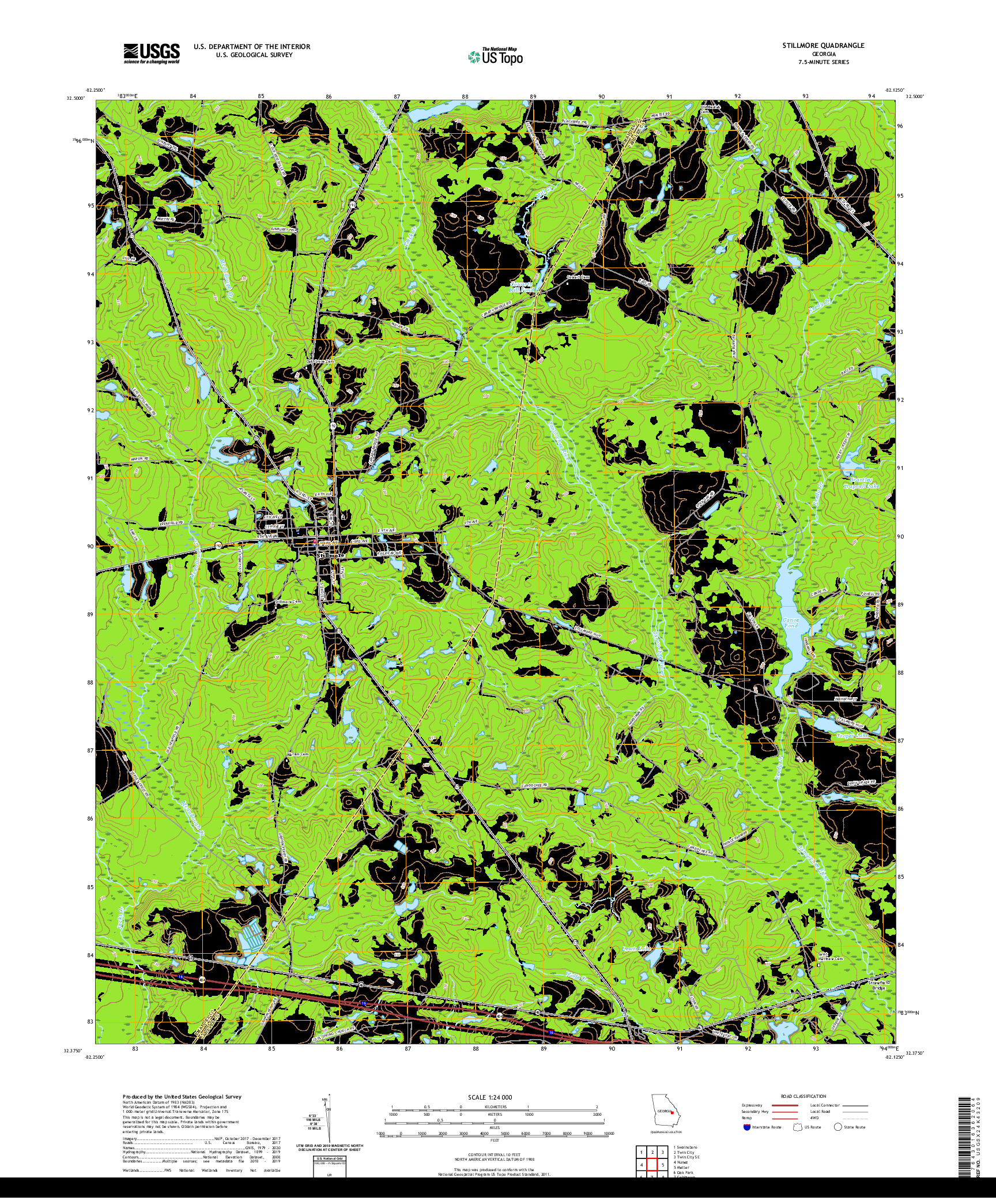 USGS US TOPO 7.5-MINUTE MAP FOR STILLMORE, GA 2020