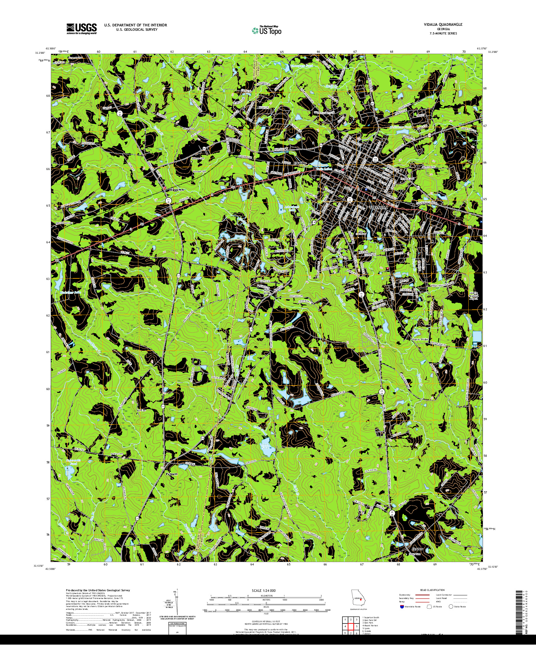 USGS US TOPO 7.5-MINUTE MAP FOR VIDALIA, GA 2020