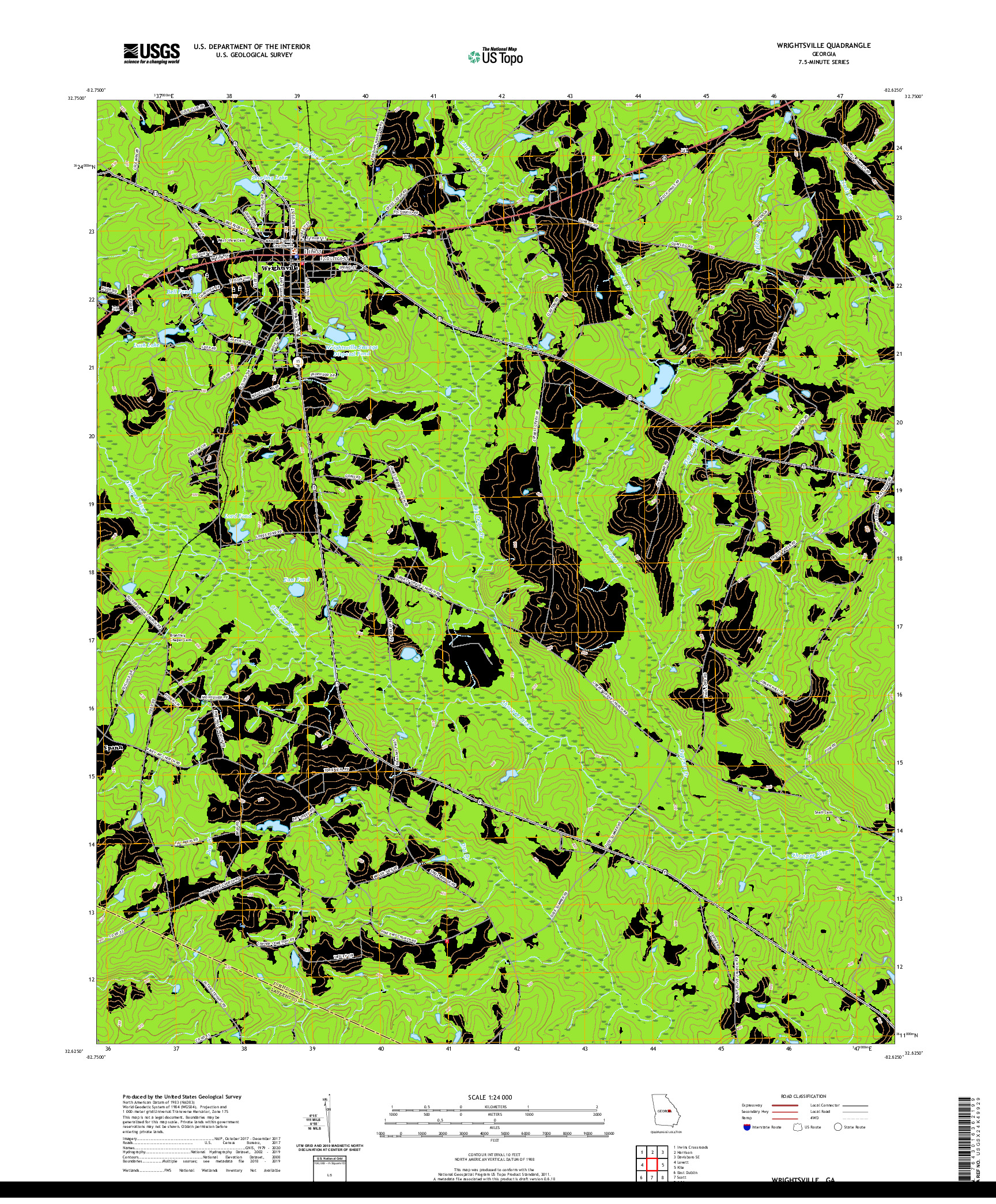USGS US TOPO 7.5-MINUTE MAP FOR WRIGHTSVILLE, GA 2020