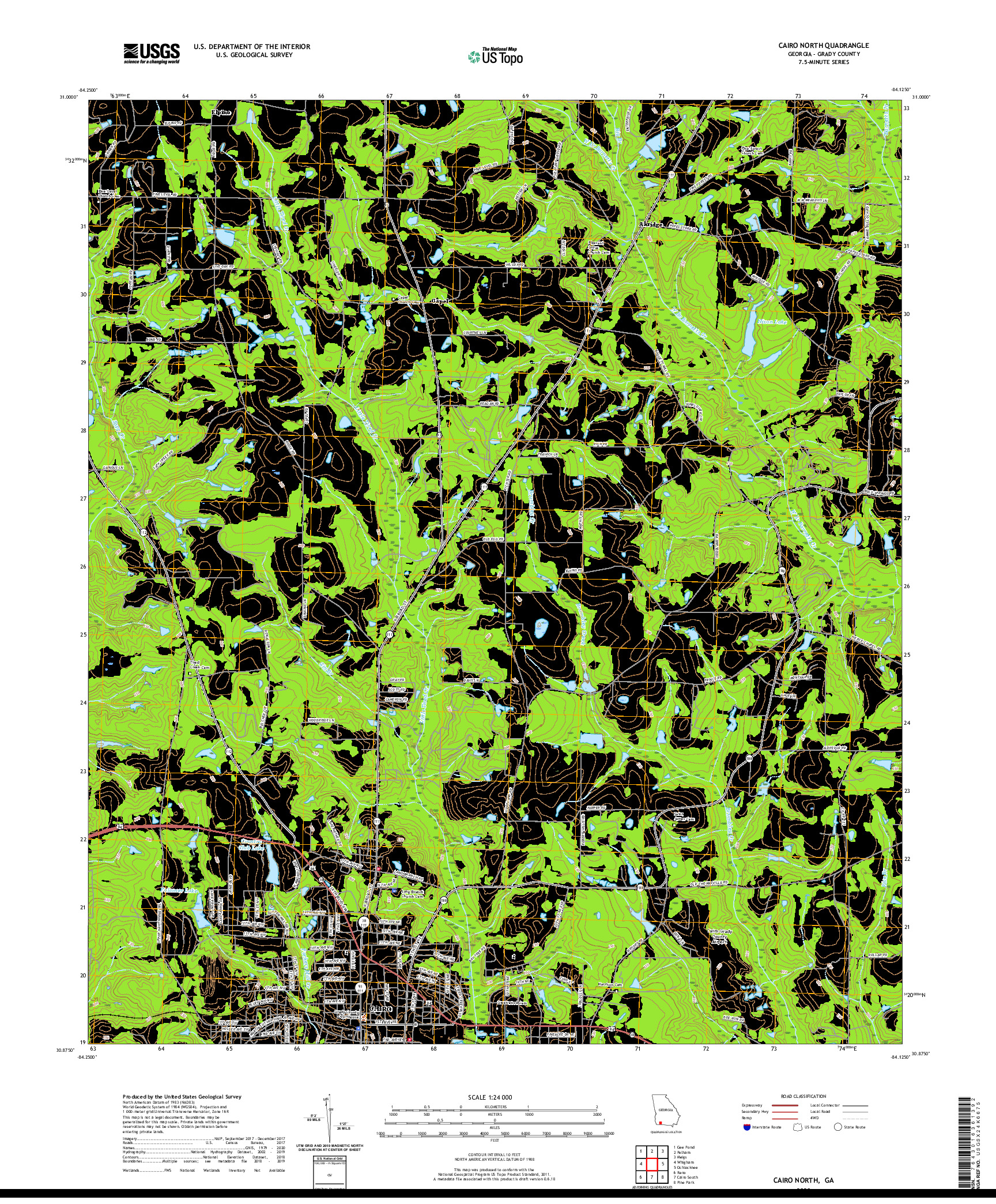 USGS US TOPO 7.5-MINUTE MAP FOR CAIRO NORTH, GA 2020