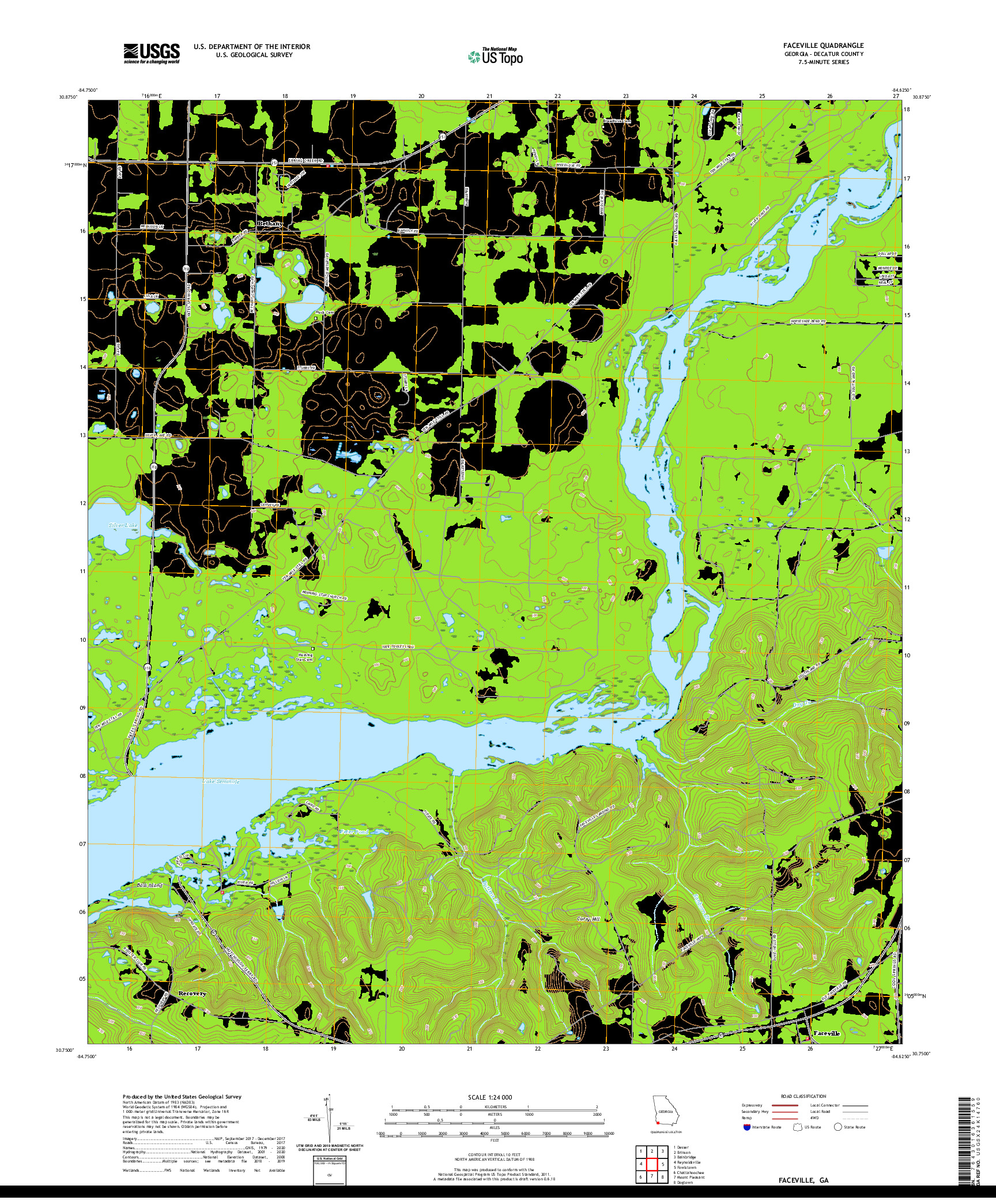 USGS US TOPO 7.5-MINUTE MAP FOR FACEVILLE, GA 2020