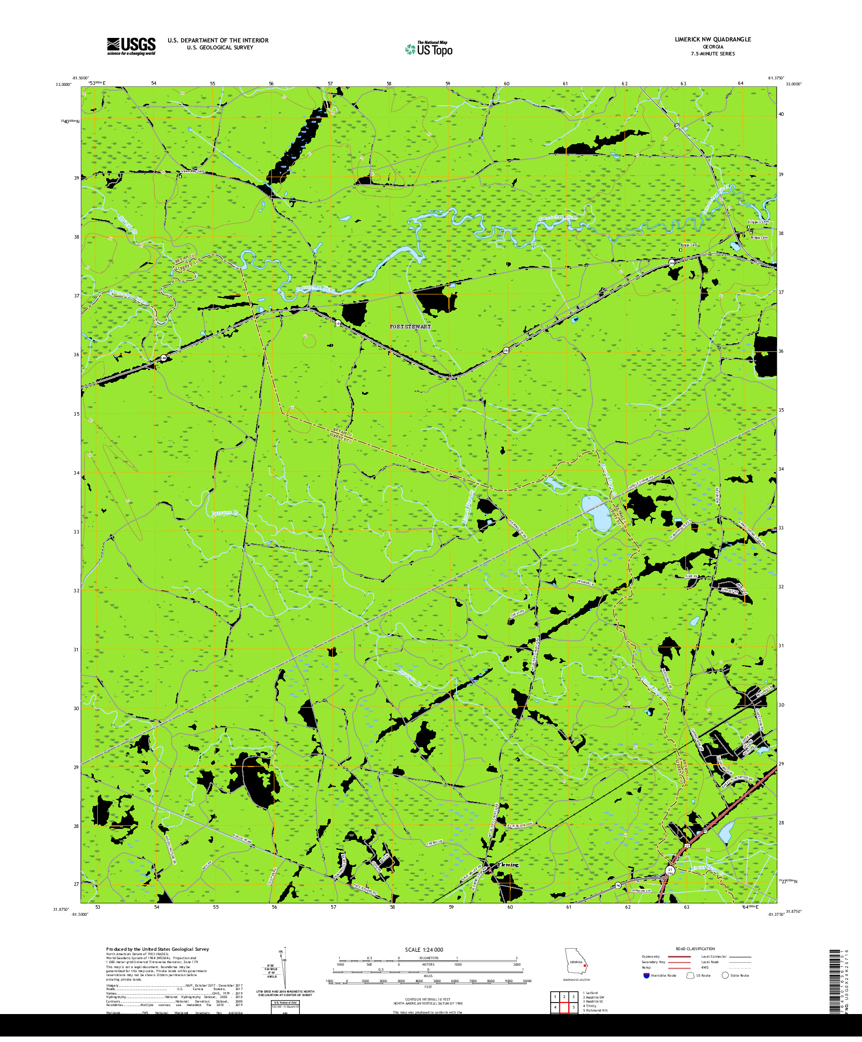 USGS US TOPO 7.5-MINUTE MAP FOR LIMERICK NW, GA 2020